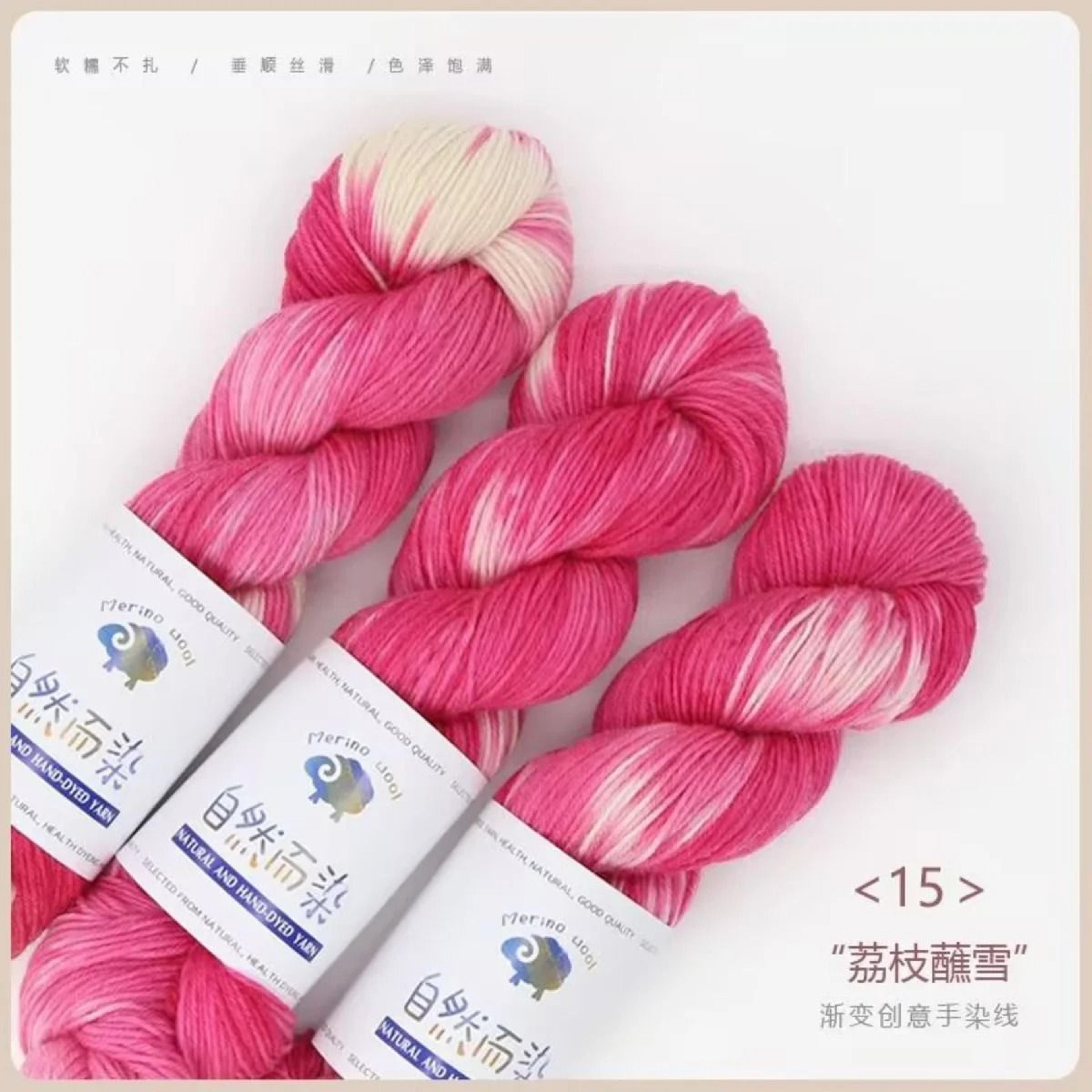 3Pcs Set Merino Wool Yarn Soft Rainbow HandDyed Thread For DIY Knitting Sweaters Scarves And Hats 20