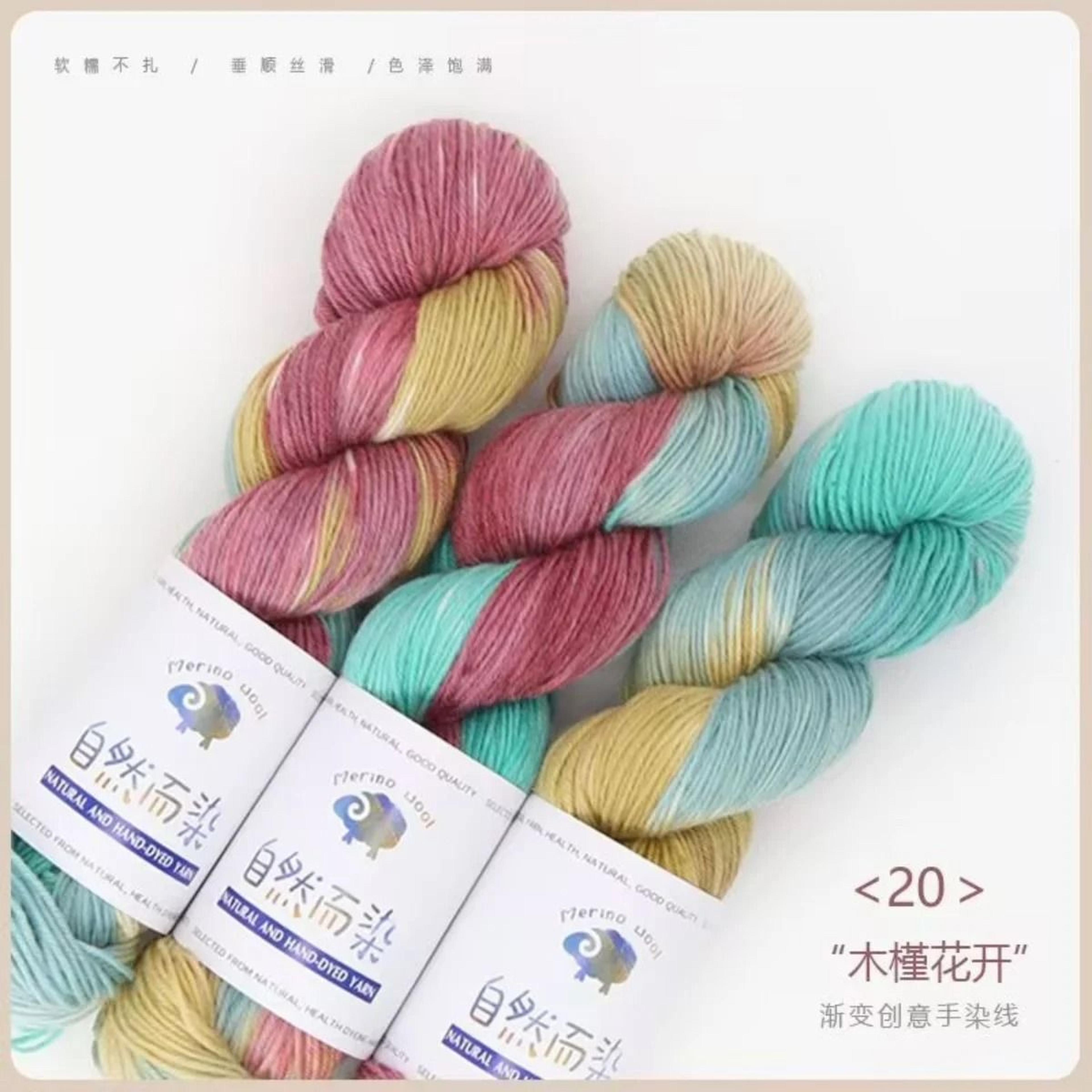 3Pcs Set Merino Wool Yarn Soft Rainbow HandDyed Thread For DIY Knitting Sweaters Scarves And Hats 25
