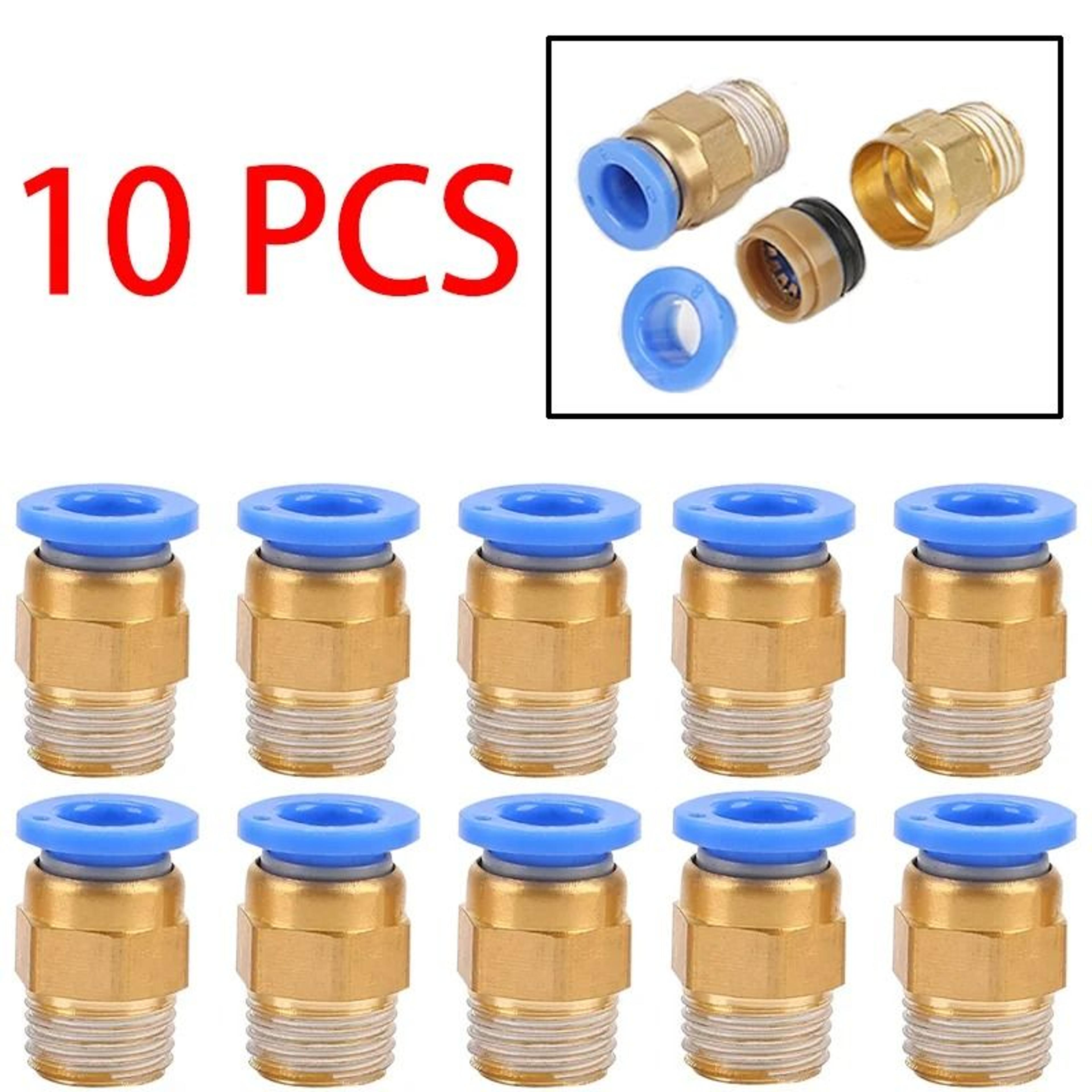 10pcs pneumatic pc air hose quick connectors 4-12mm to thread fittings