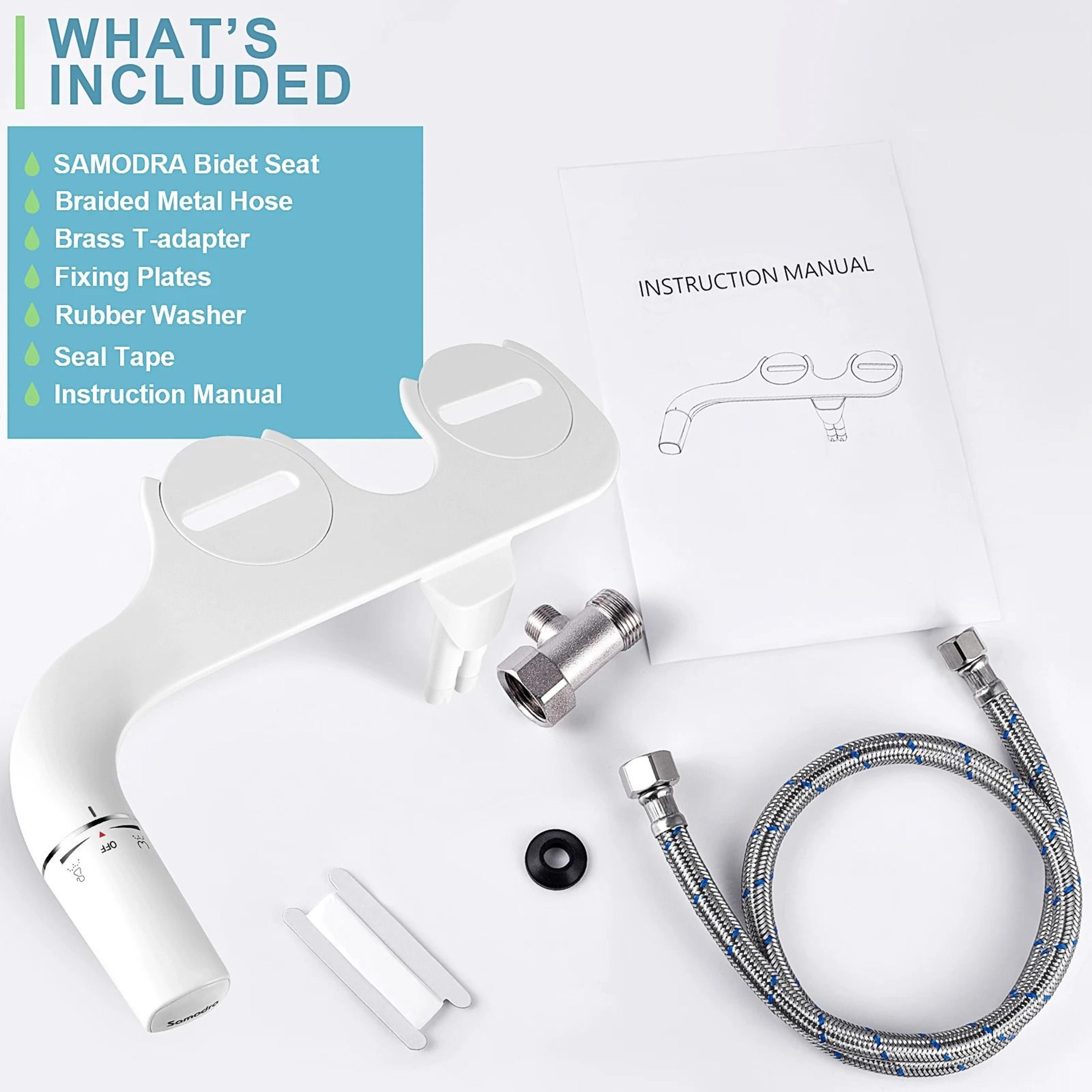 SAMODRA UltraSlim Bidet Toilet Seat Attachment Dual Nozzle Adjustable Water Pressure 5