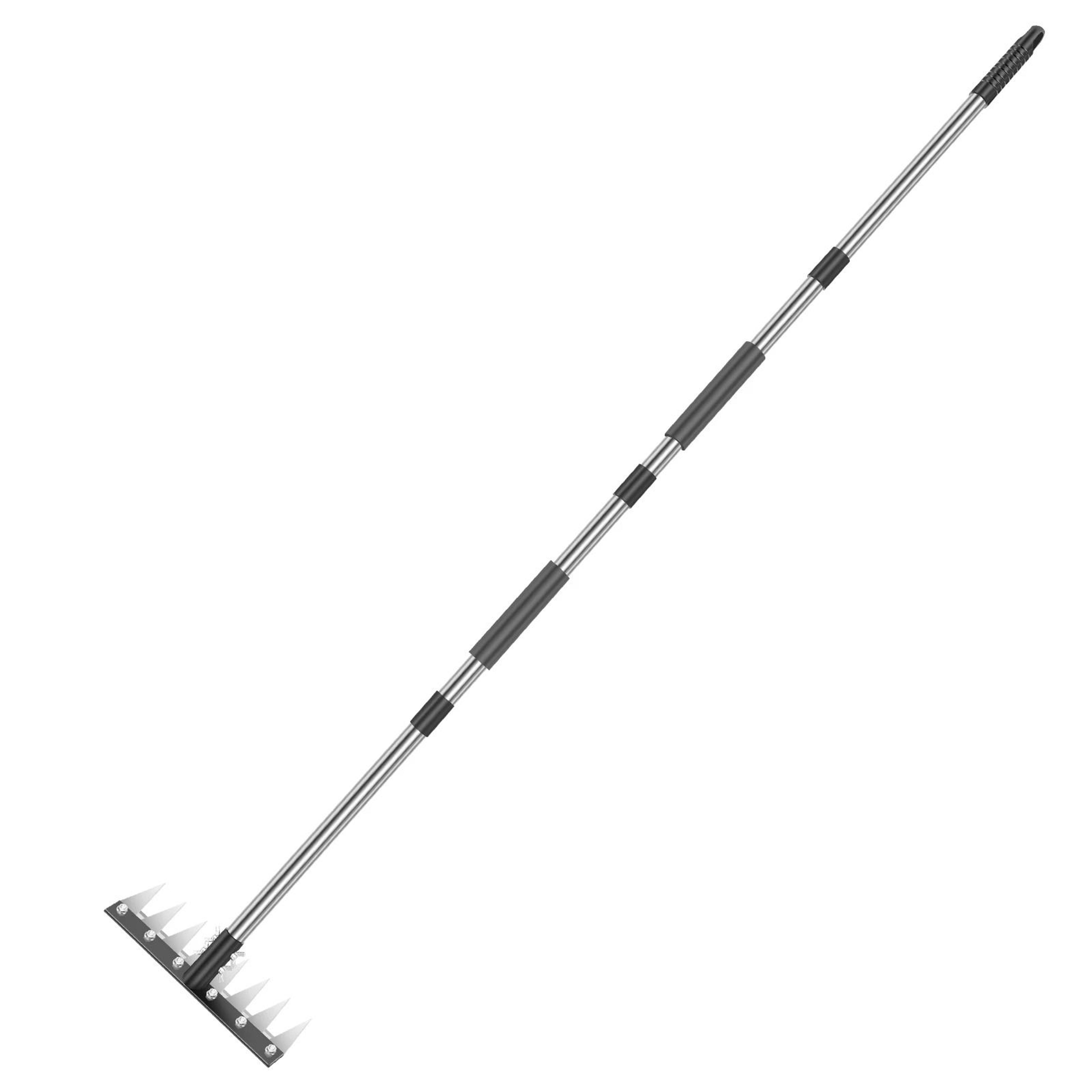 Detachable Manganese Steel MultiTooth Garden Rake Adjustable Weeding Hoe 6