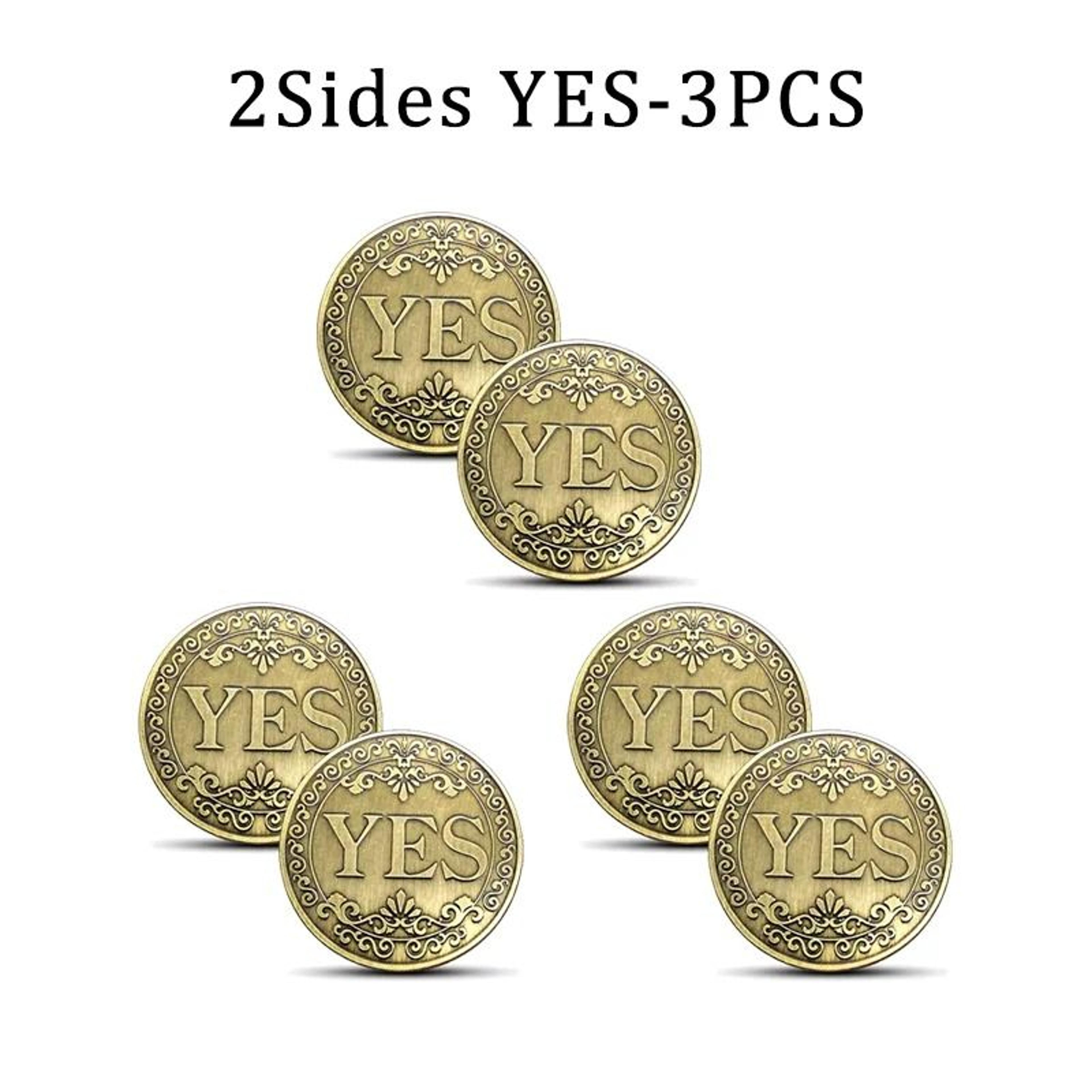 Vintage Antique Bronze YES NO Decision Coin  Good Luck Commemorative Challenge Coin 10