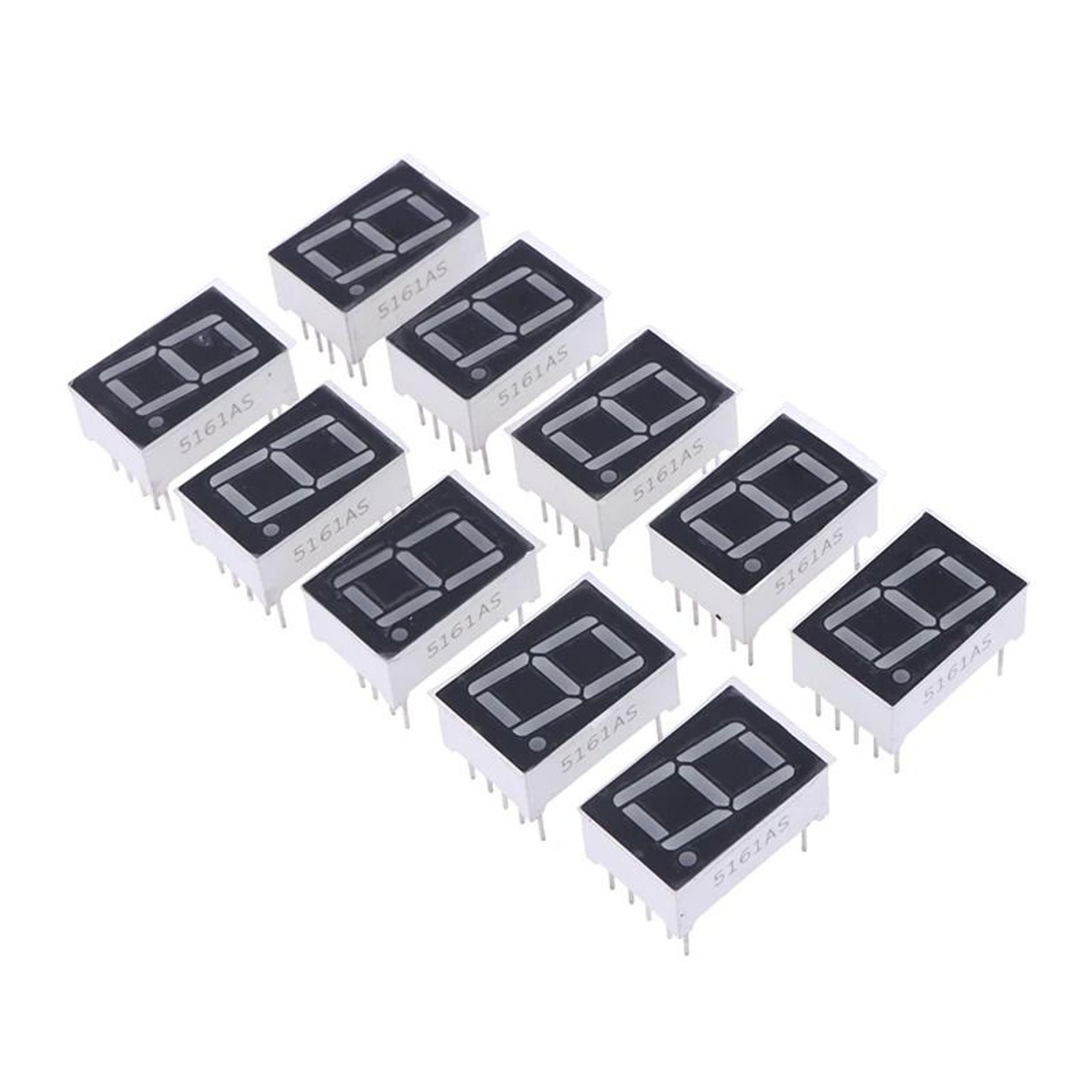 10Pcs 056Inch SingleDigit 7Segment Red LED Digital Display Tubes 7