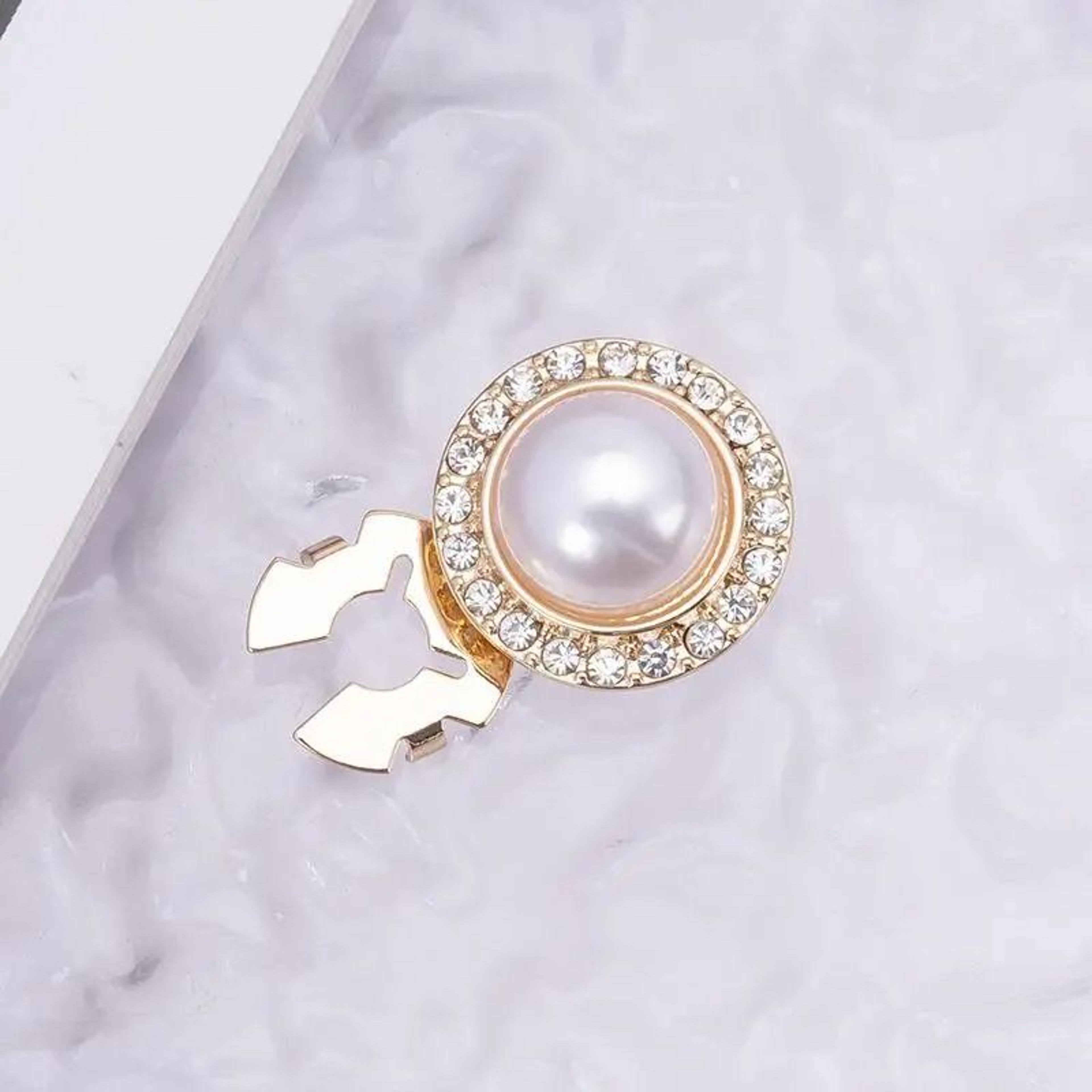 Crystal Pearl Detachable ClipOn Button Covers For Shirts  Coats 6