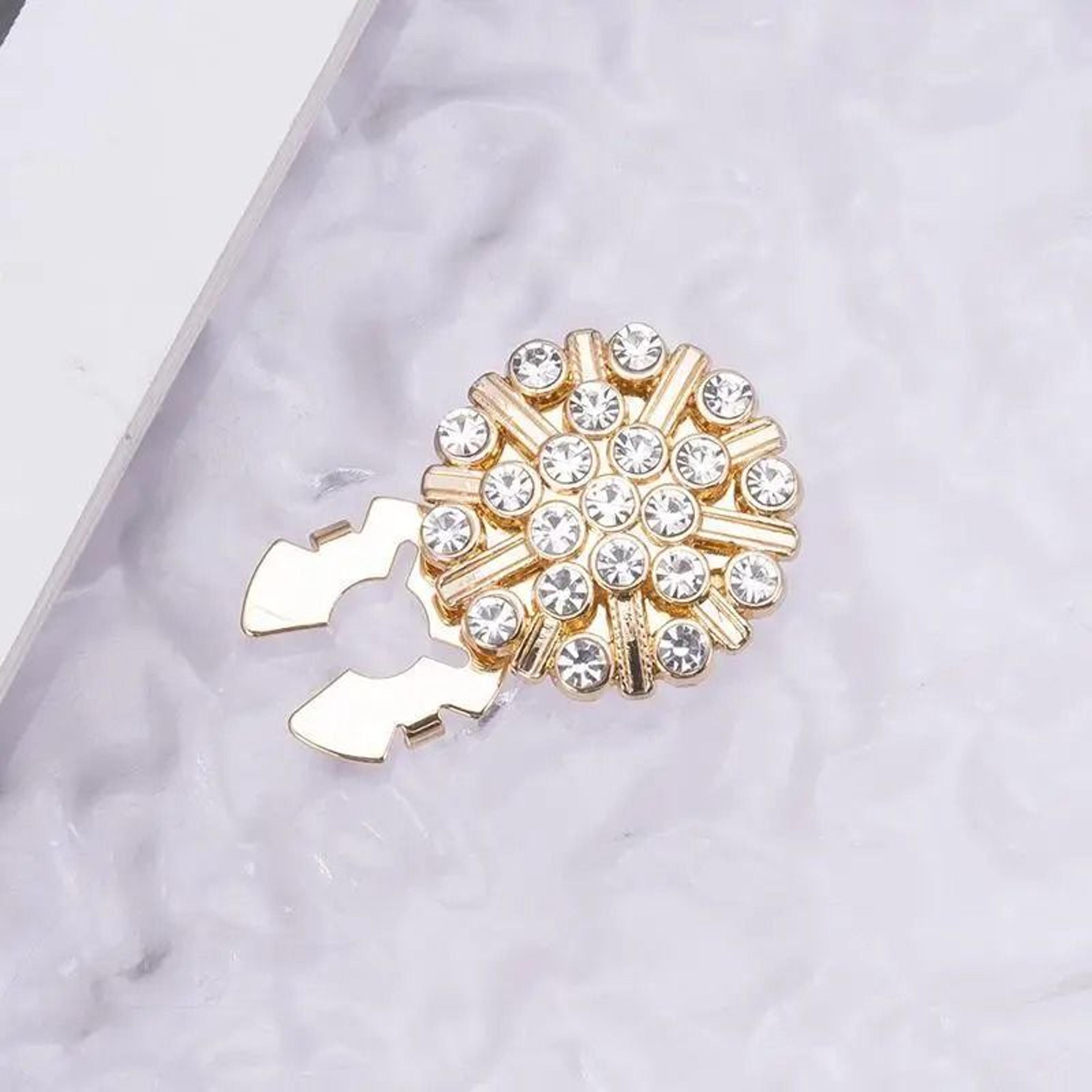 Crystal Pearl Detachable ClipOn Button Covers For Shirts  Coats 8