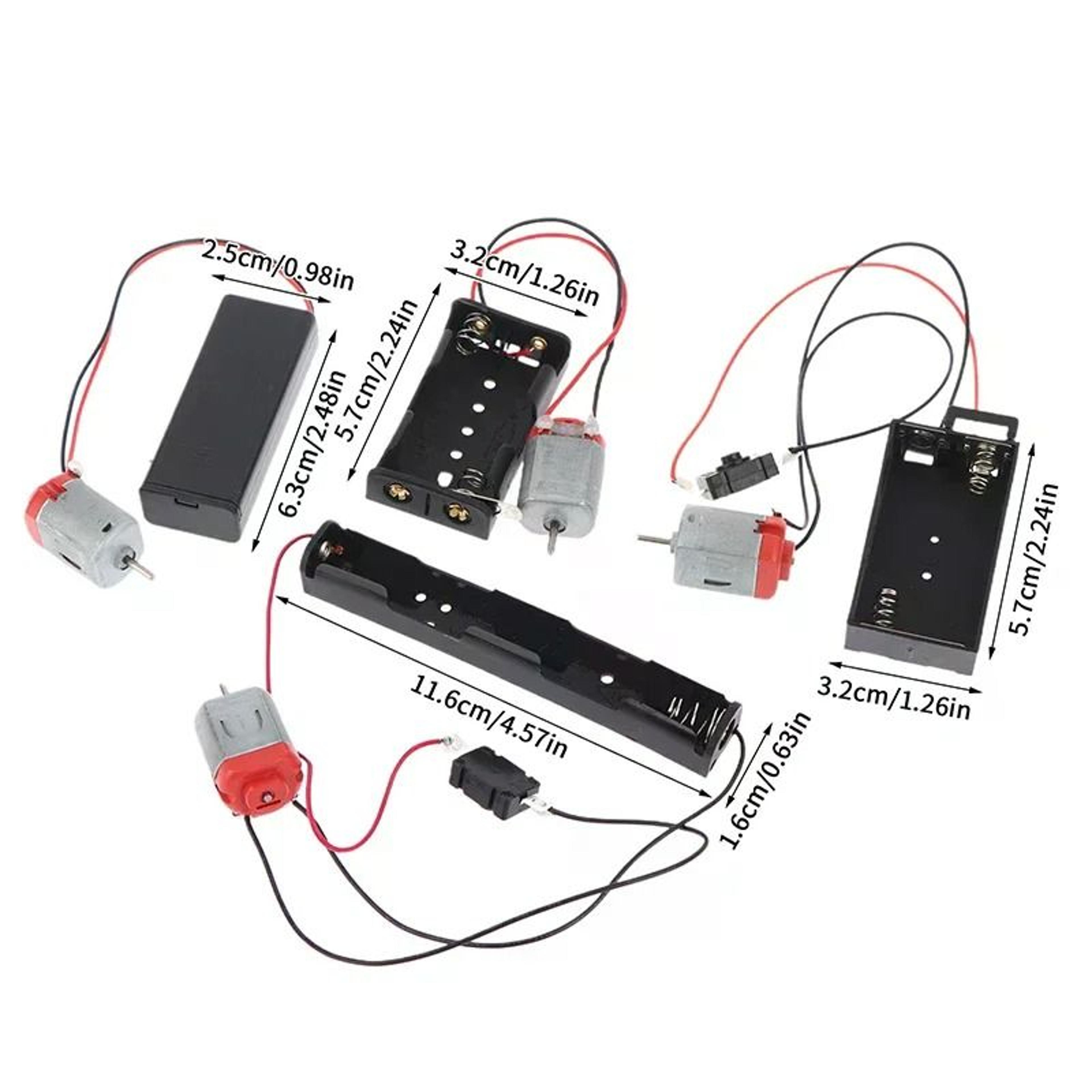 130 Mini Electric Motor Kit With Dual Battery Holder  Switch 16500 RPM 4