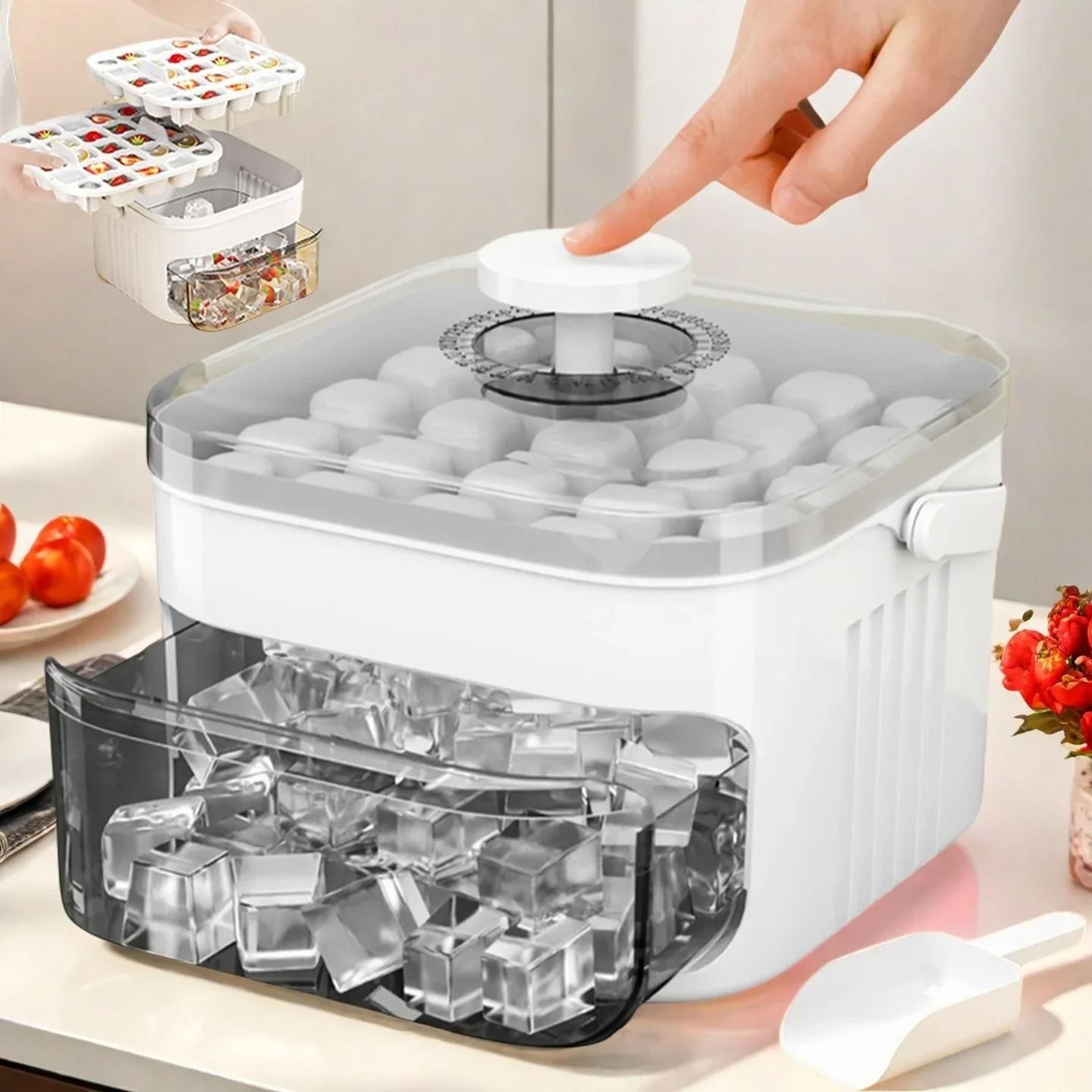 press-type ice cube mold box with easy demolding tray for home refrigerators