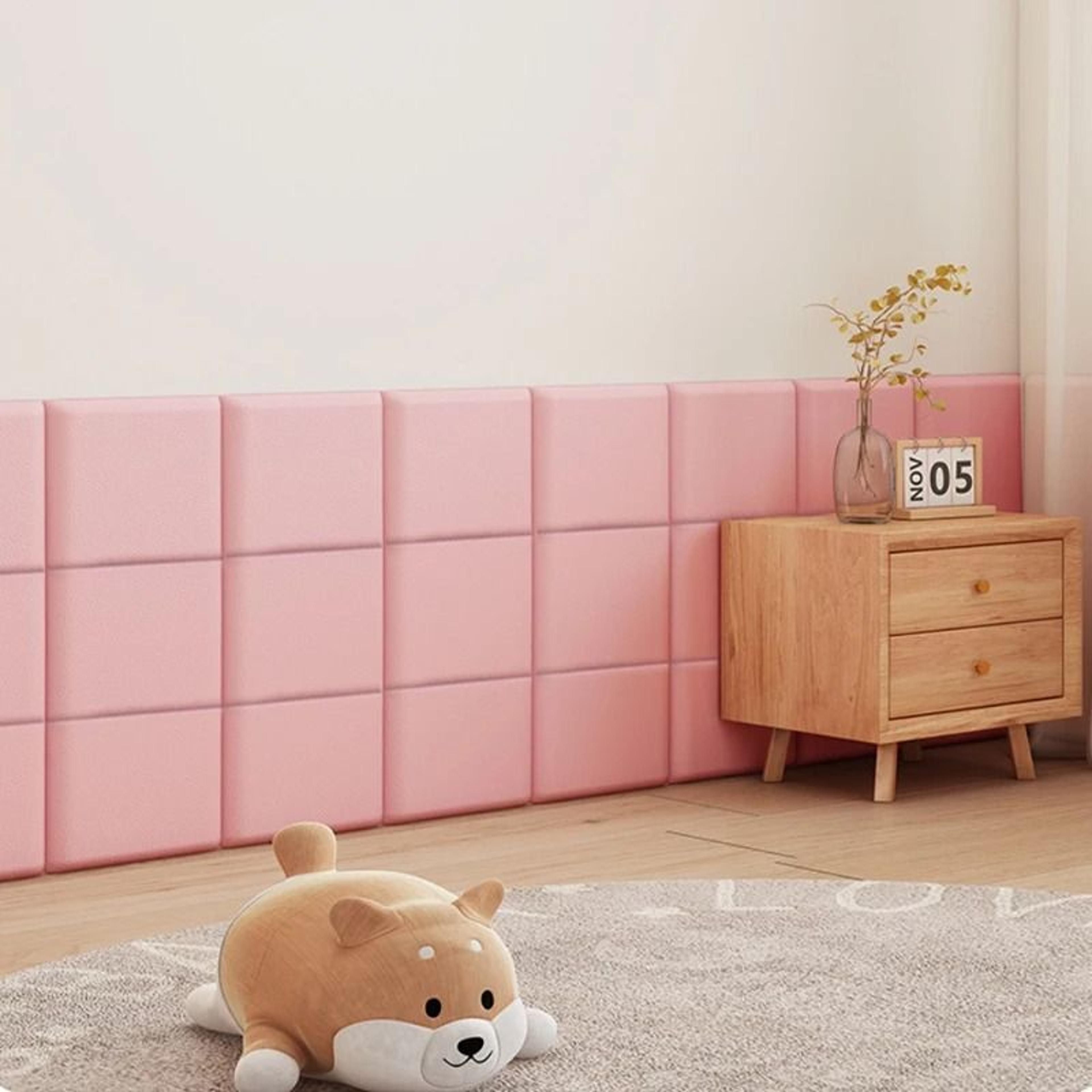 5Piece 3D Leather Wall Panels 35x35cm Soft AntiCollision SelfAdhesive Stickers 2