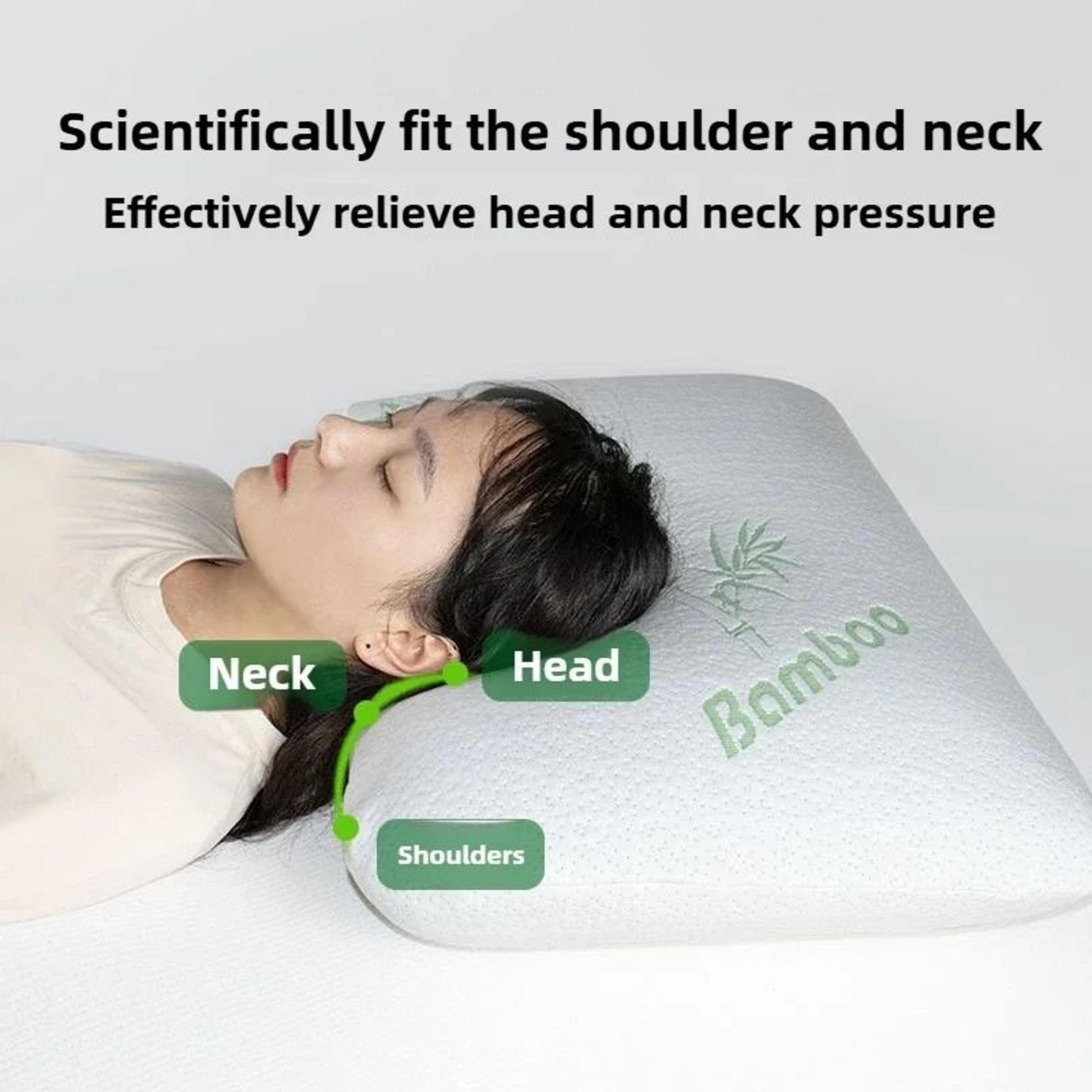 Slow Rebound Bamboo Fiber Bread Memory Foam Pillow Ergonomic Cervical Spine Neck Support Pillow 1