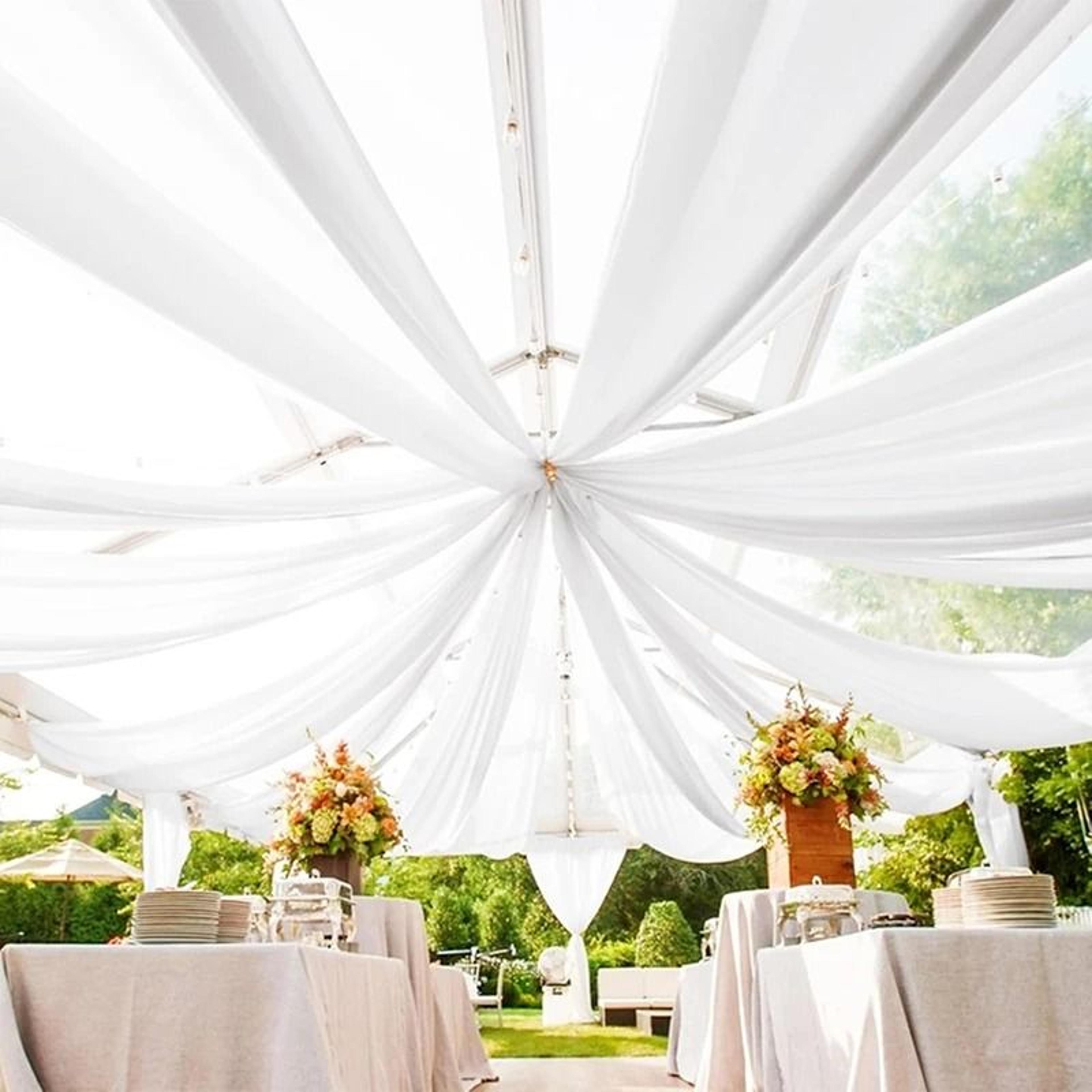 Wedding Ceiling Drapes  Arch Drapery Ethereal Sheer Chiffon Curtain For Wedding Reception Party  Be 7