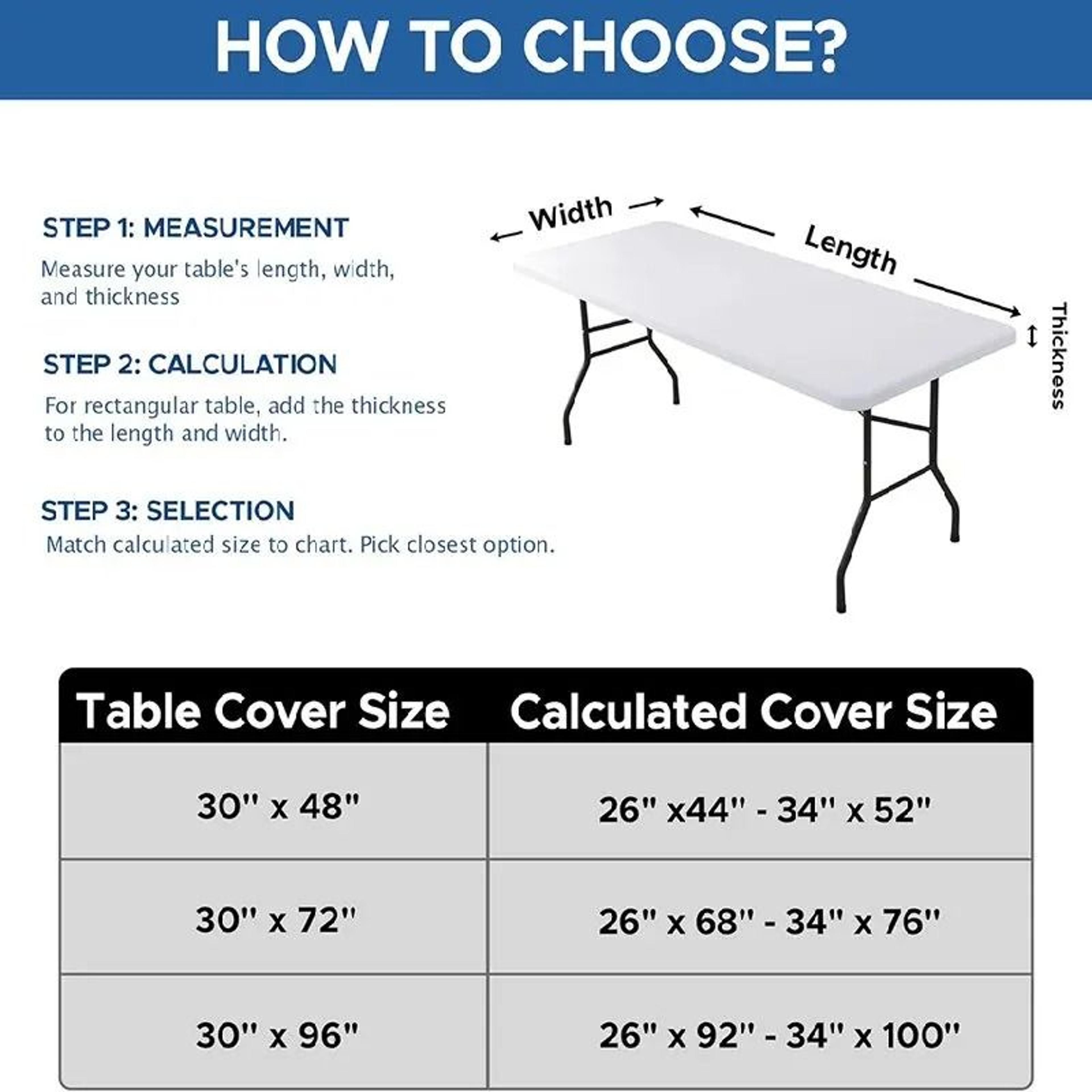 Fitted Elastic Spandex Stretch Tablecloth FormFitting White Cover For 6ft Rectangle  Round Tables 2