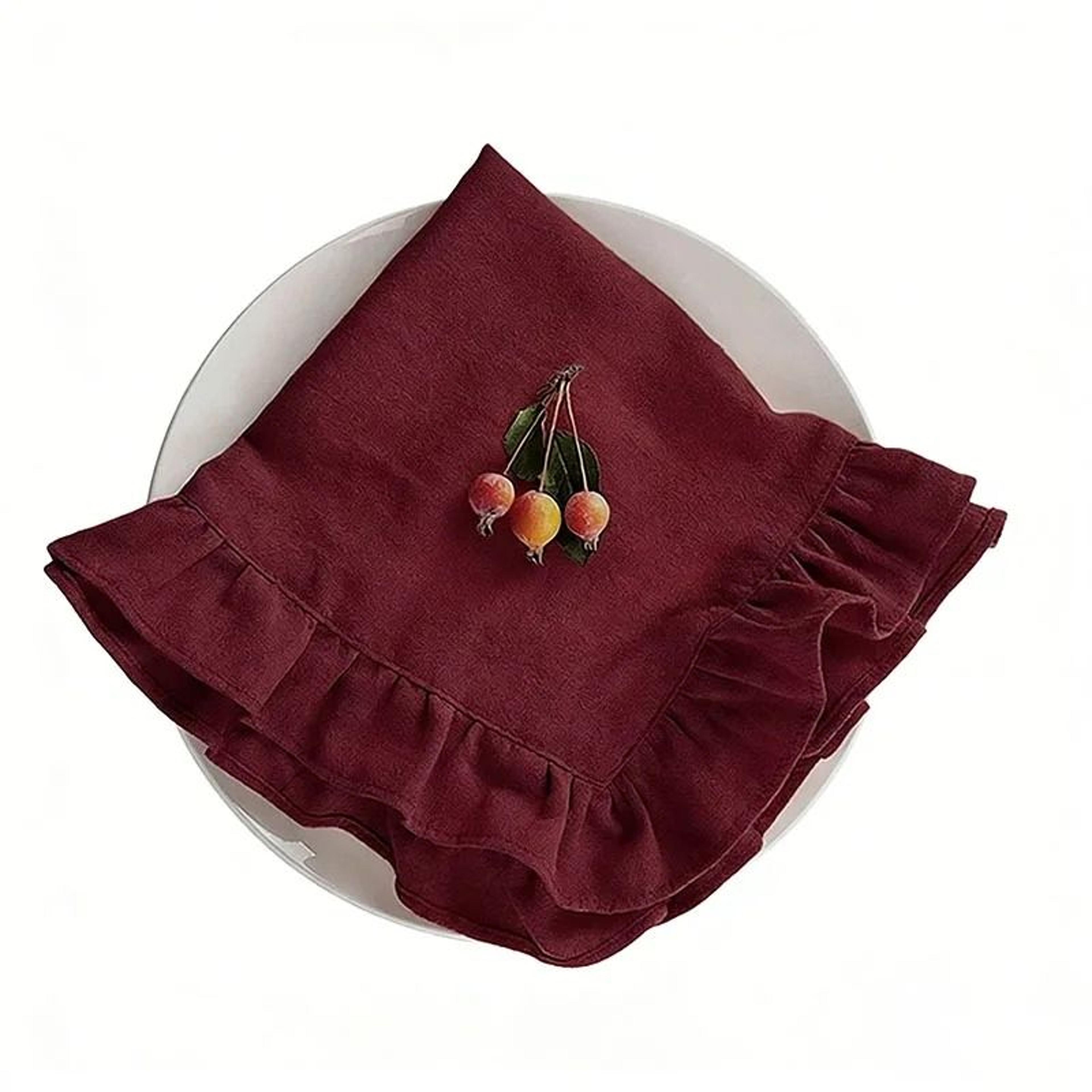 Set Of 4 Ruffle Placemats  Washable Cloth Napkins Farmhouse Table Mats For Dining Weddings  Home De 16
