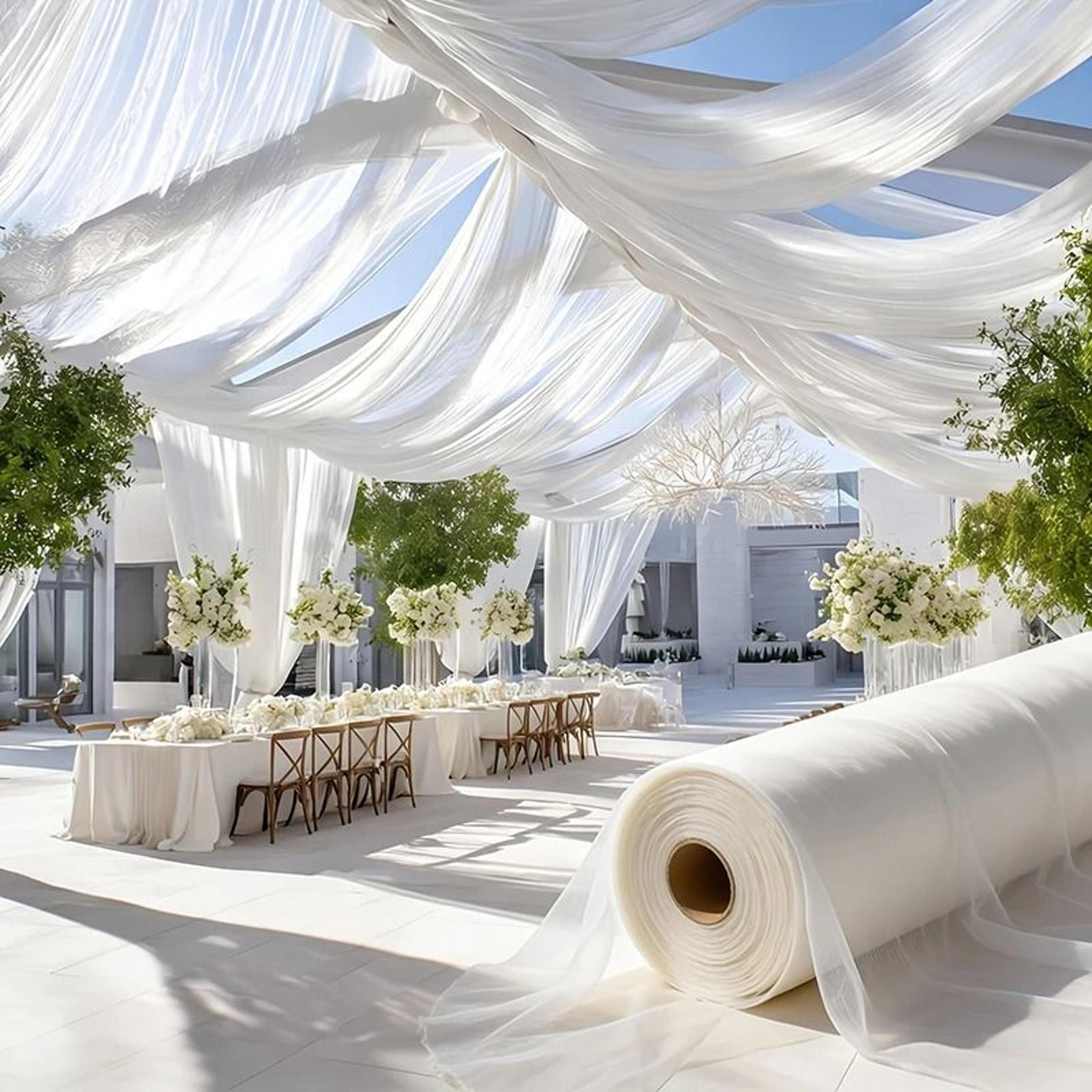 Organza Tulle Sheer Voile Fabric By The Meter 63Inch Wide Sheer Draping Material For Weddings  DIY  12