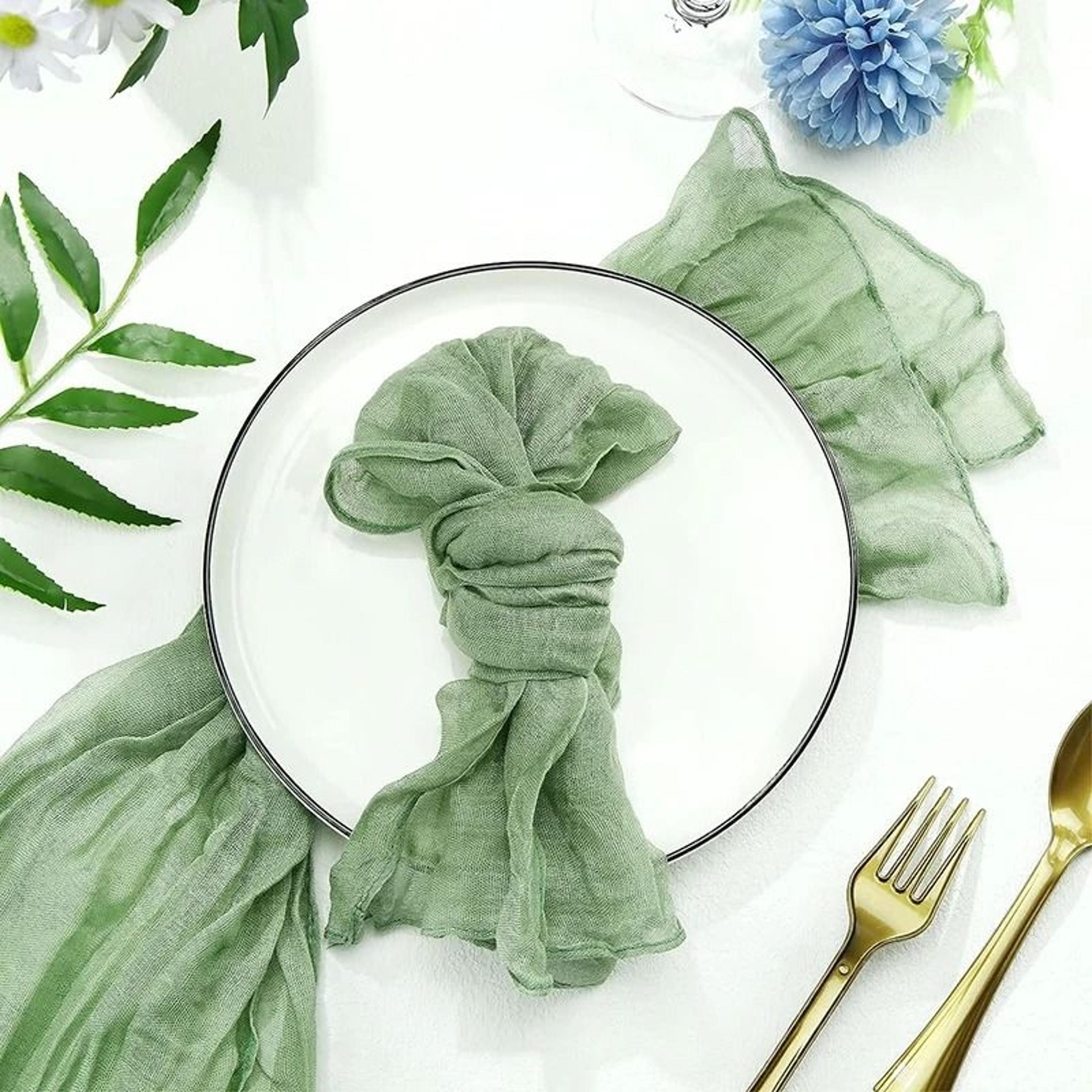 Beige Cheesecloth Gauze Napkins  Set Of 6 Washable 197x197 Inch Dinner Table Napkins For Weddings   12