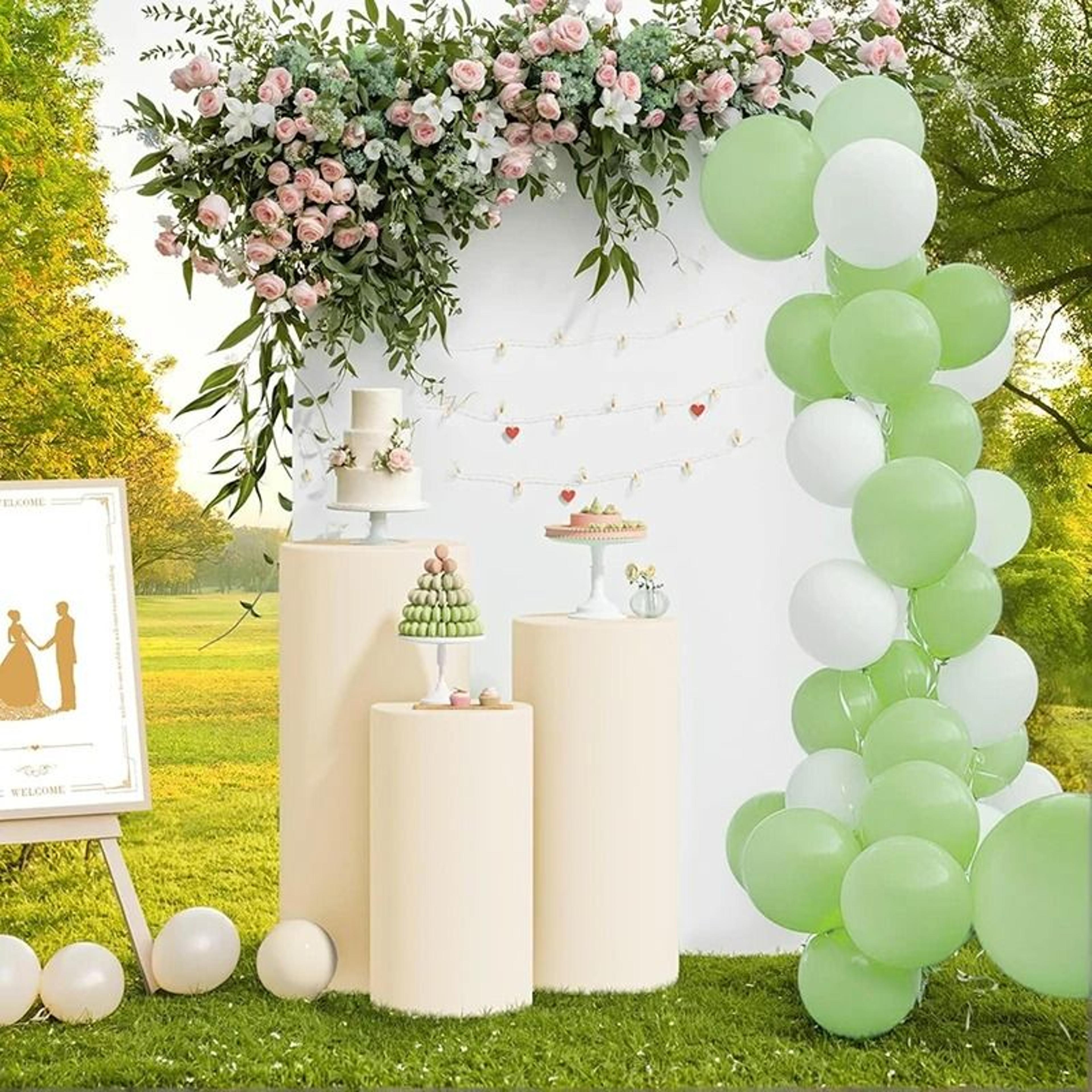 Spandex Cylinder Pedestal Stand Covers Elastic Round Plinth Pillar Covers For Weddings  Parties 2