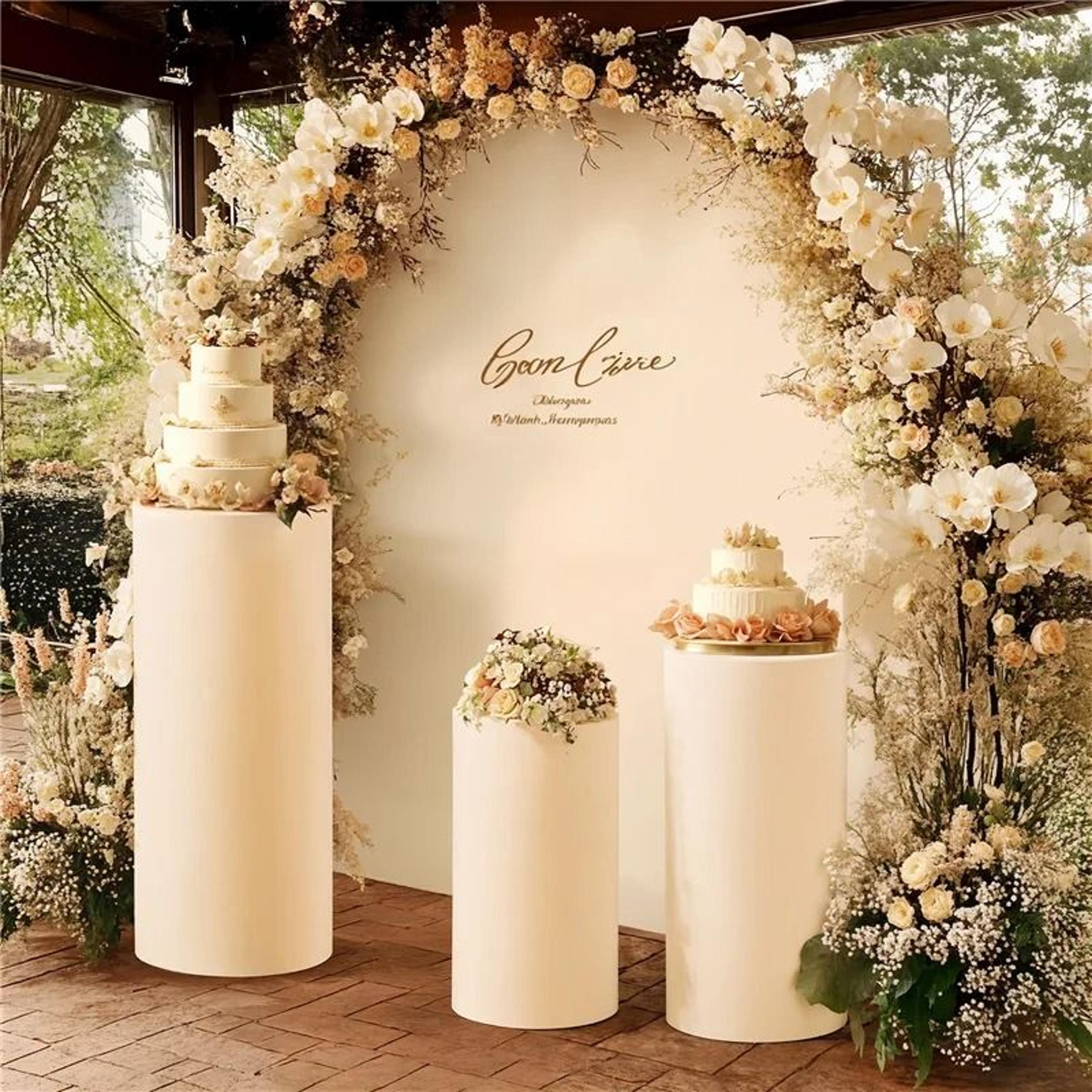 Spandex Cylinder Pedestal Stand Covers Elastic Round Plinth Pillar Covers For Weddings  Parties 12