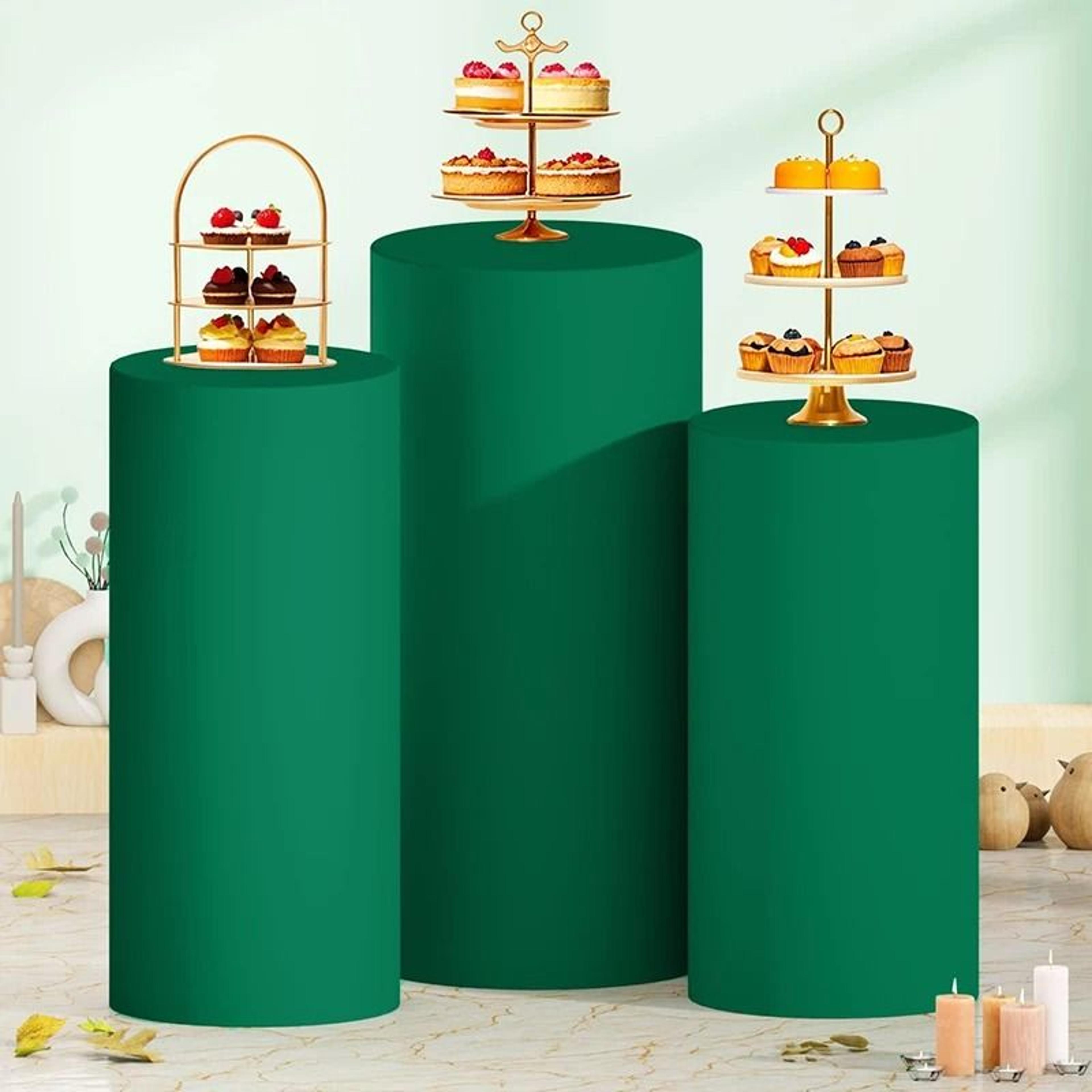 Spandex Cylinder Pedestal Stand Covers Elastic Round Plinth Pillar Covers For Weddings  Parties 8