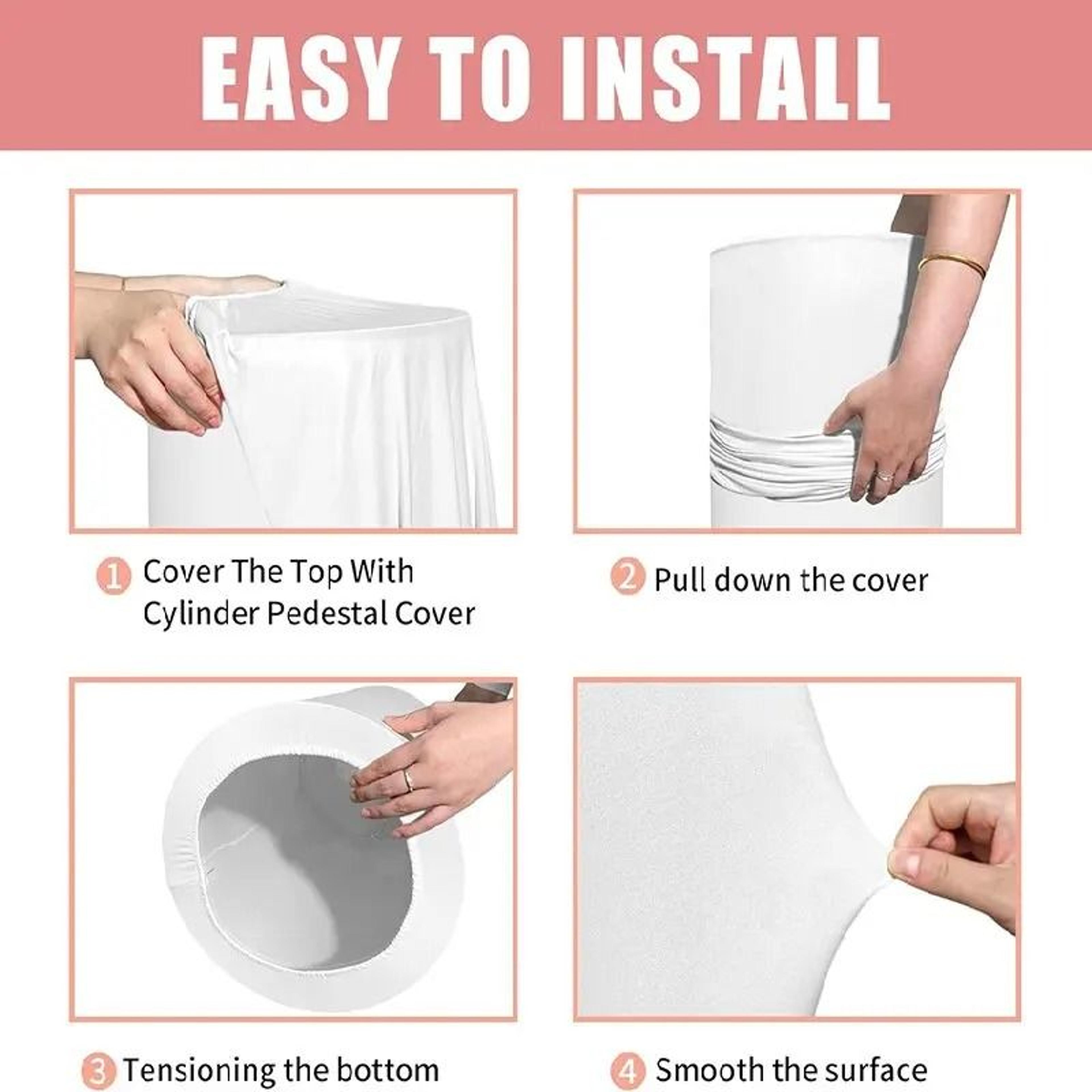 Spandex Cylinder Pedestal Stand Covers Elastic Round Plinth Pillar Covers For Weddings  Parties 4