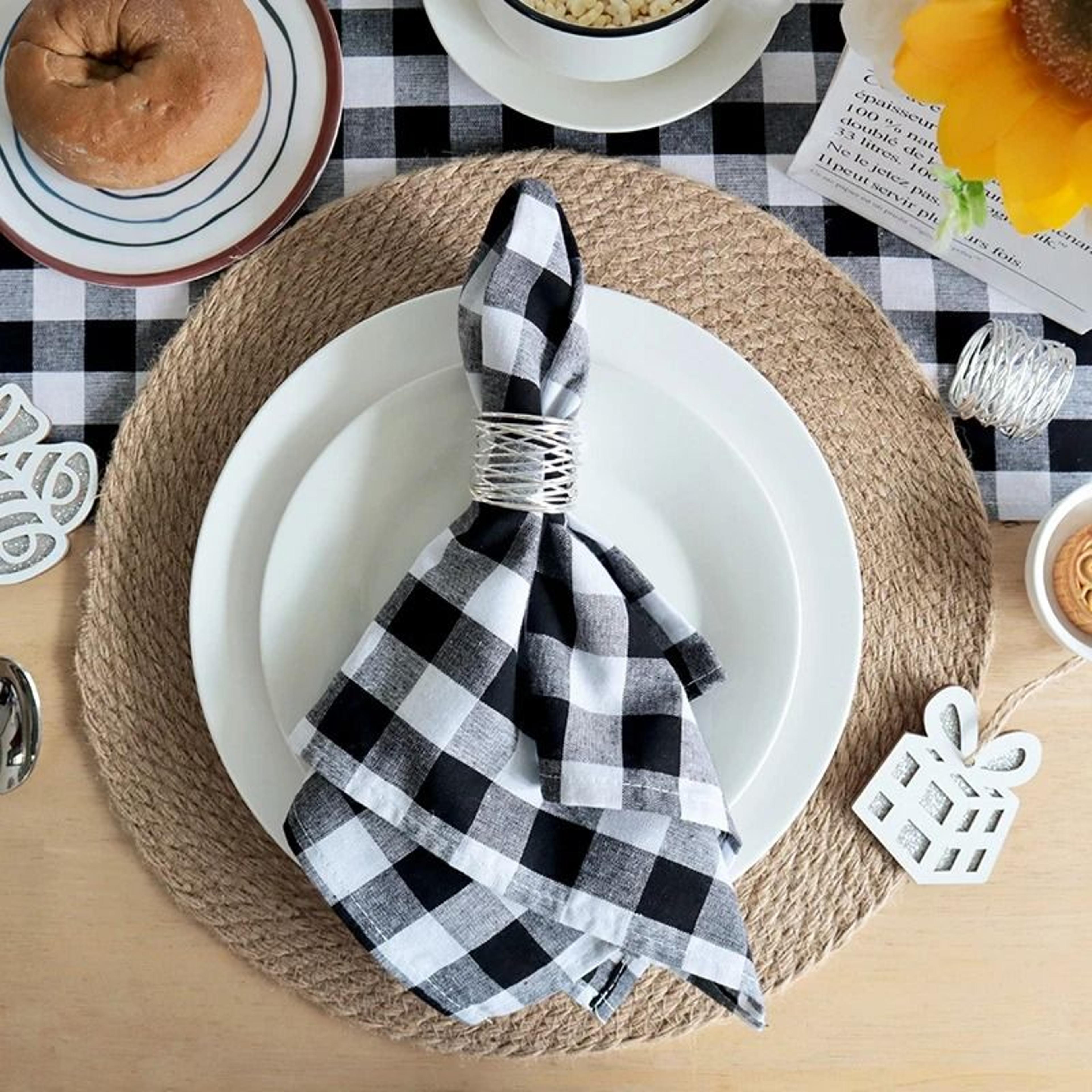Christmas Buffalo Check Cotton Placemats Set Of 4 Reusable Xmas Dinner Mats For Kitchen 7