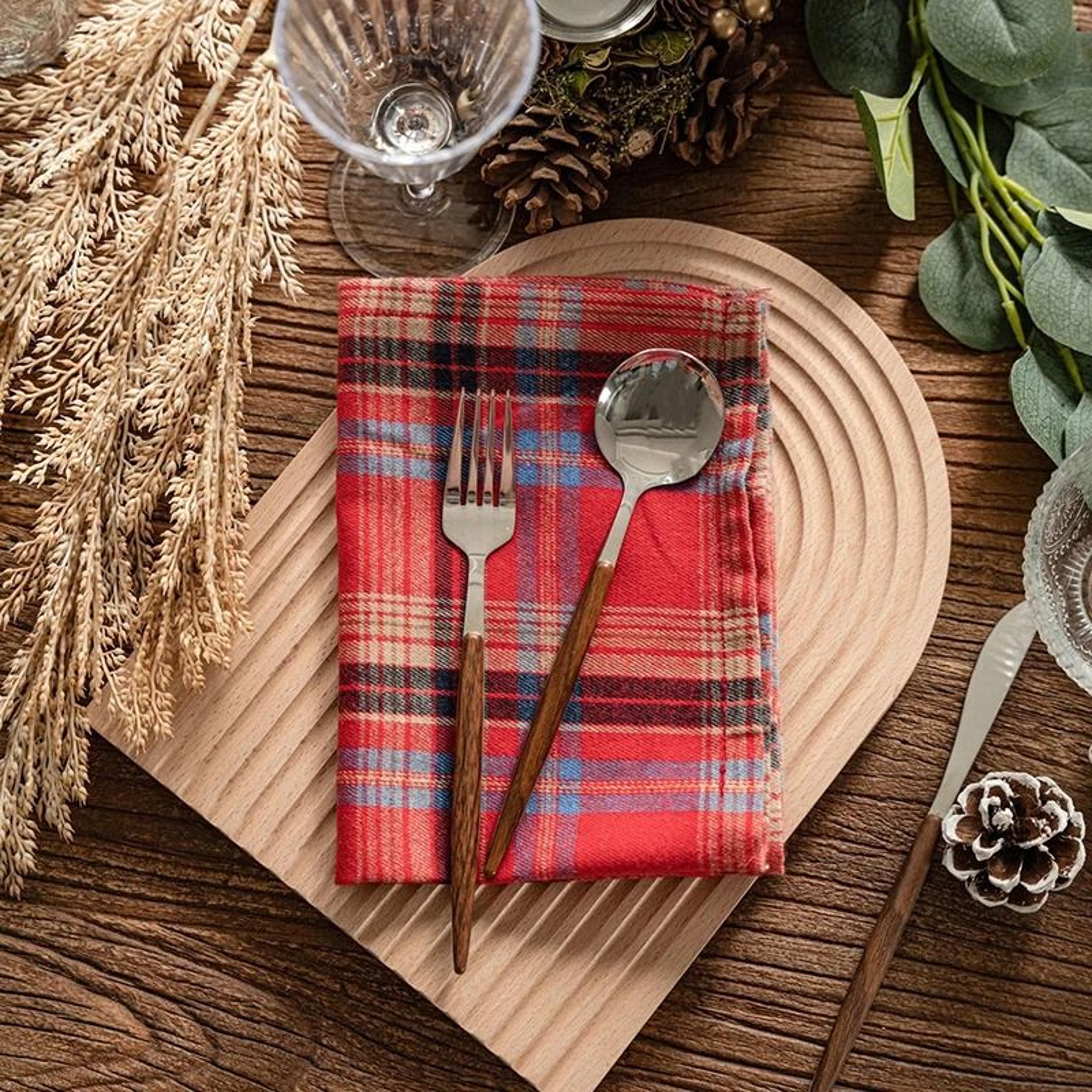 Christmas Buffalo Check Cotton Placemats Set Of 4 Reusable Xmas Dinner Mats For Kitchen 11