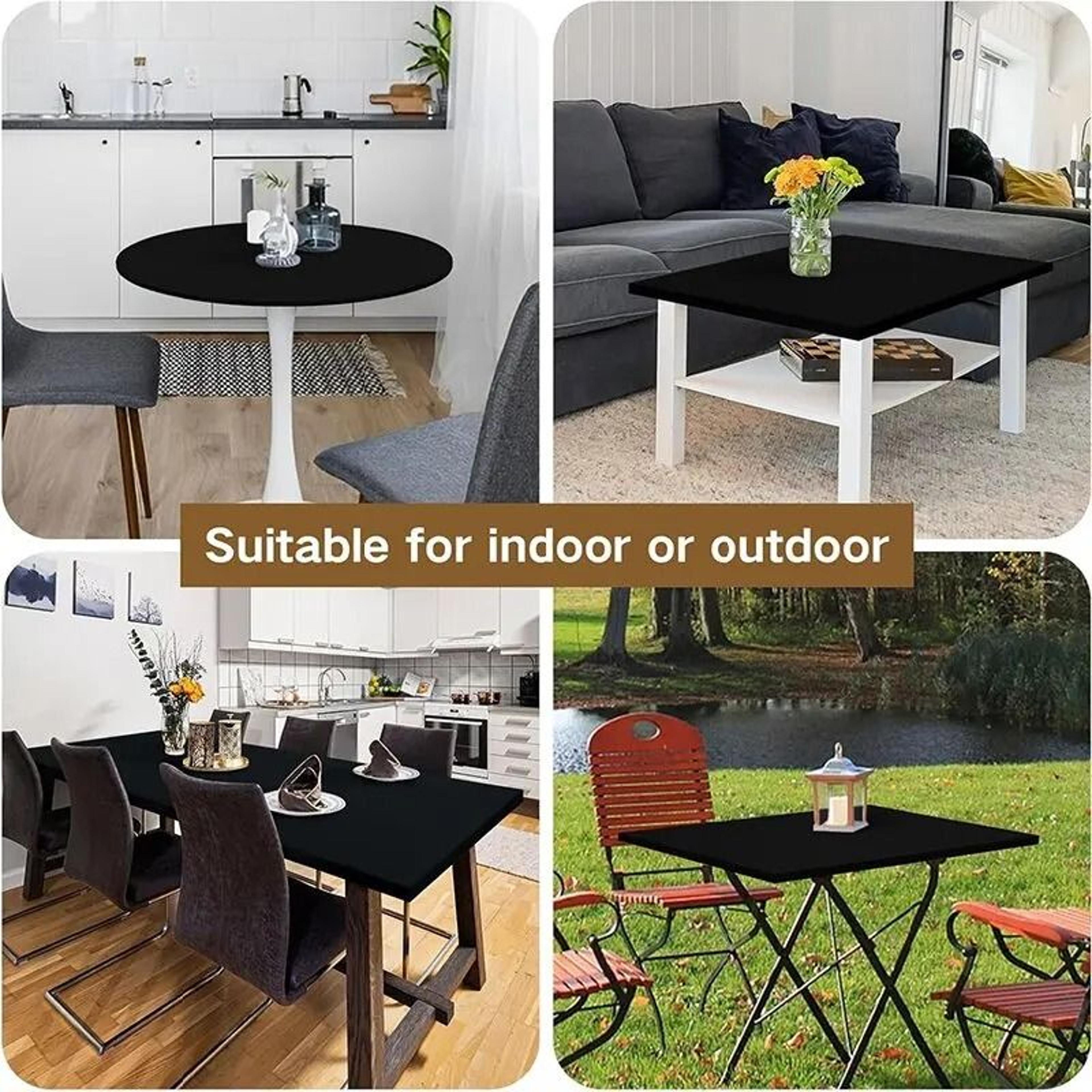 Round Spandex Elastic Tablecloth Dustproof Stretch Fitted Cover For Picnic Dining  Wedding 2