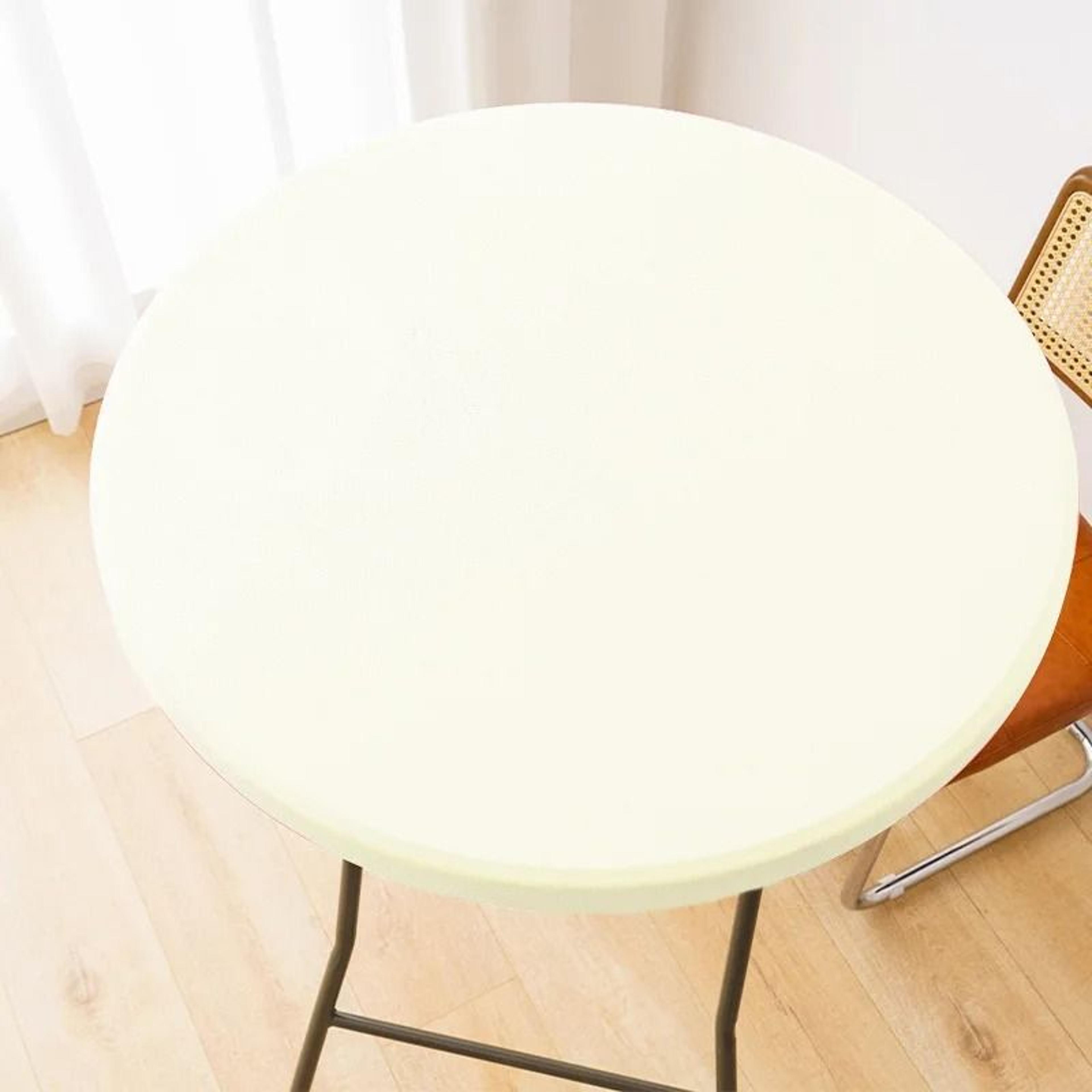 Round Spandex Elastic Tablecloth Dustproof Stretch Fitted Cover For Picnic Dining  Wedding 12