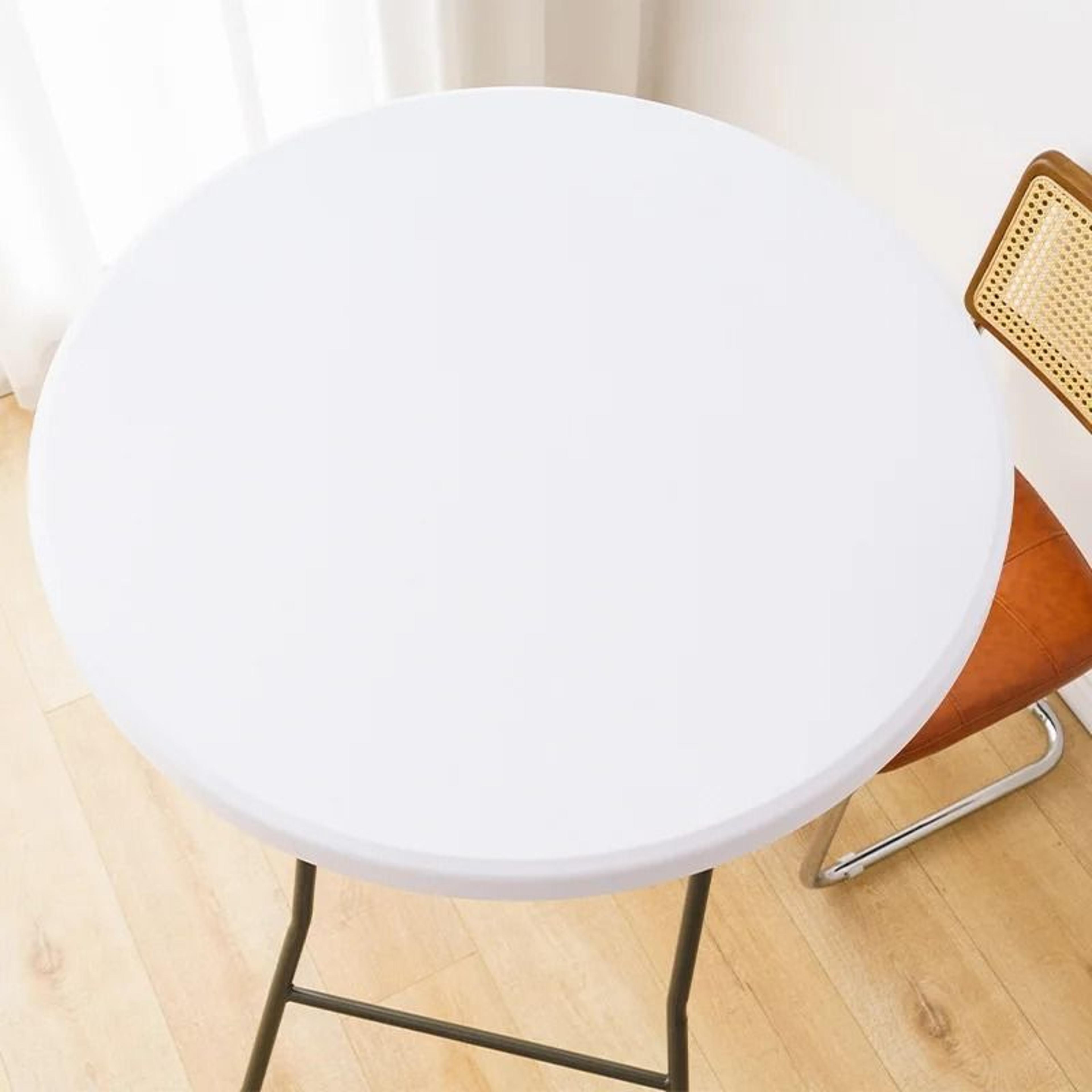 Round Spandex Elastic Tablecloth Dustproof Stretch Fitted Cover For Picnic Dining  Wedding 8