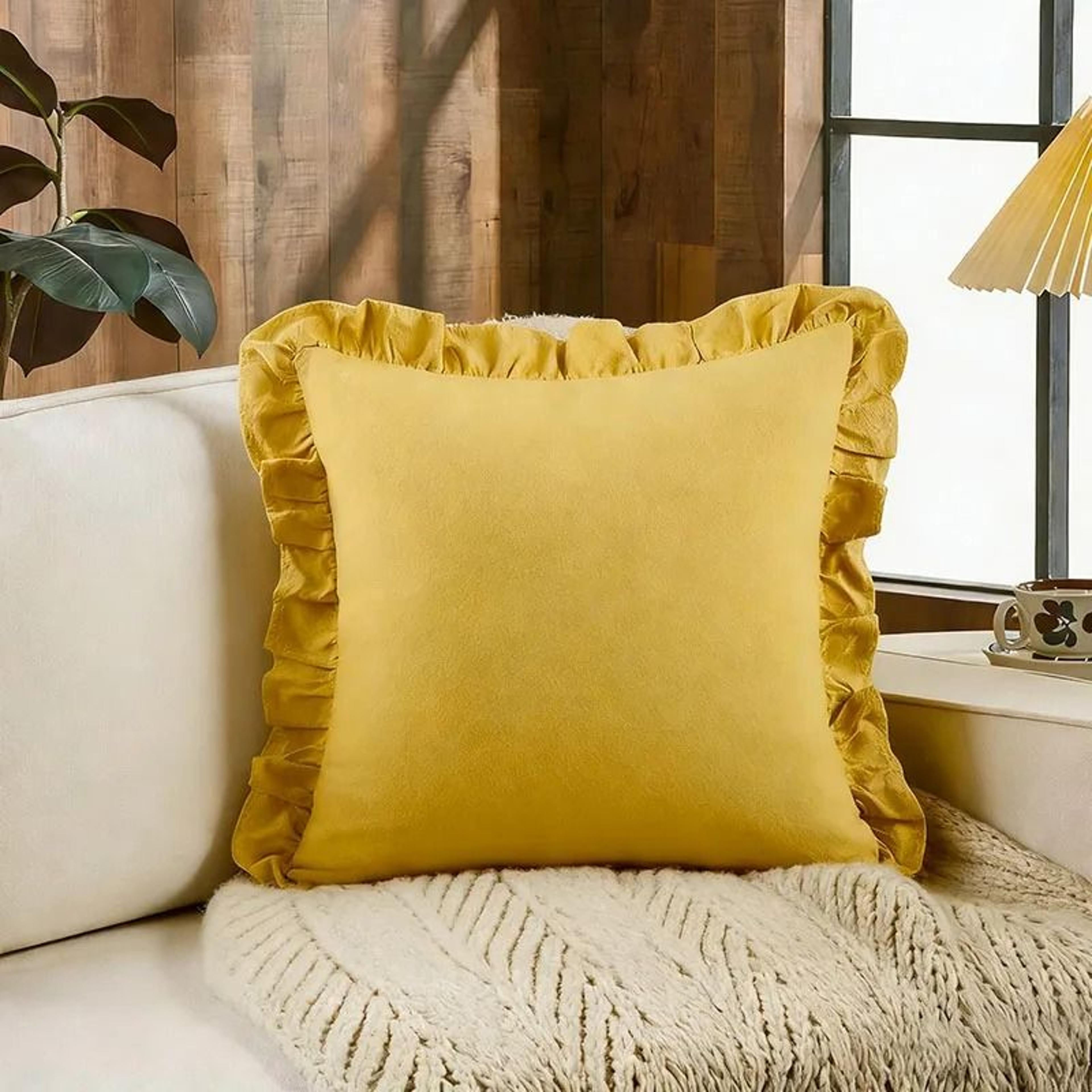 Soft Washed Cotton Ruffle Pillow Cases With Envelope Closure Cushion Cover For Sofa Living Room  Be 19