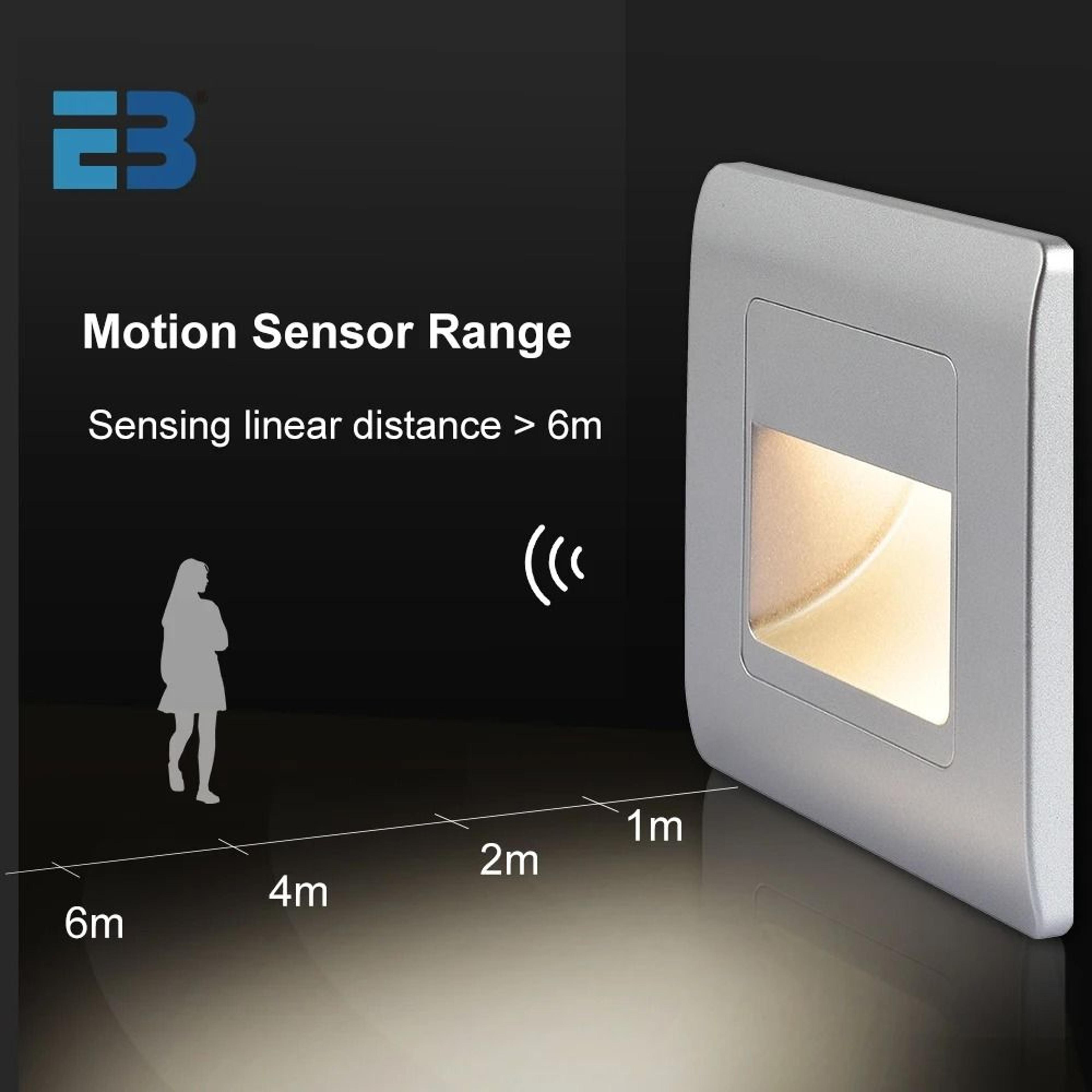 4Color LED PIR Motion Sensor Stair Light AC110V 220V Recessed Footlight  Step Lamp 4