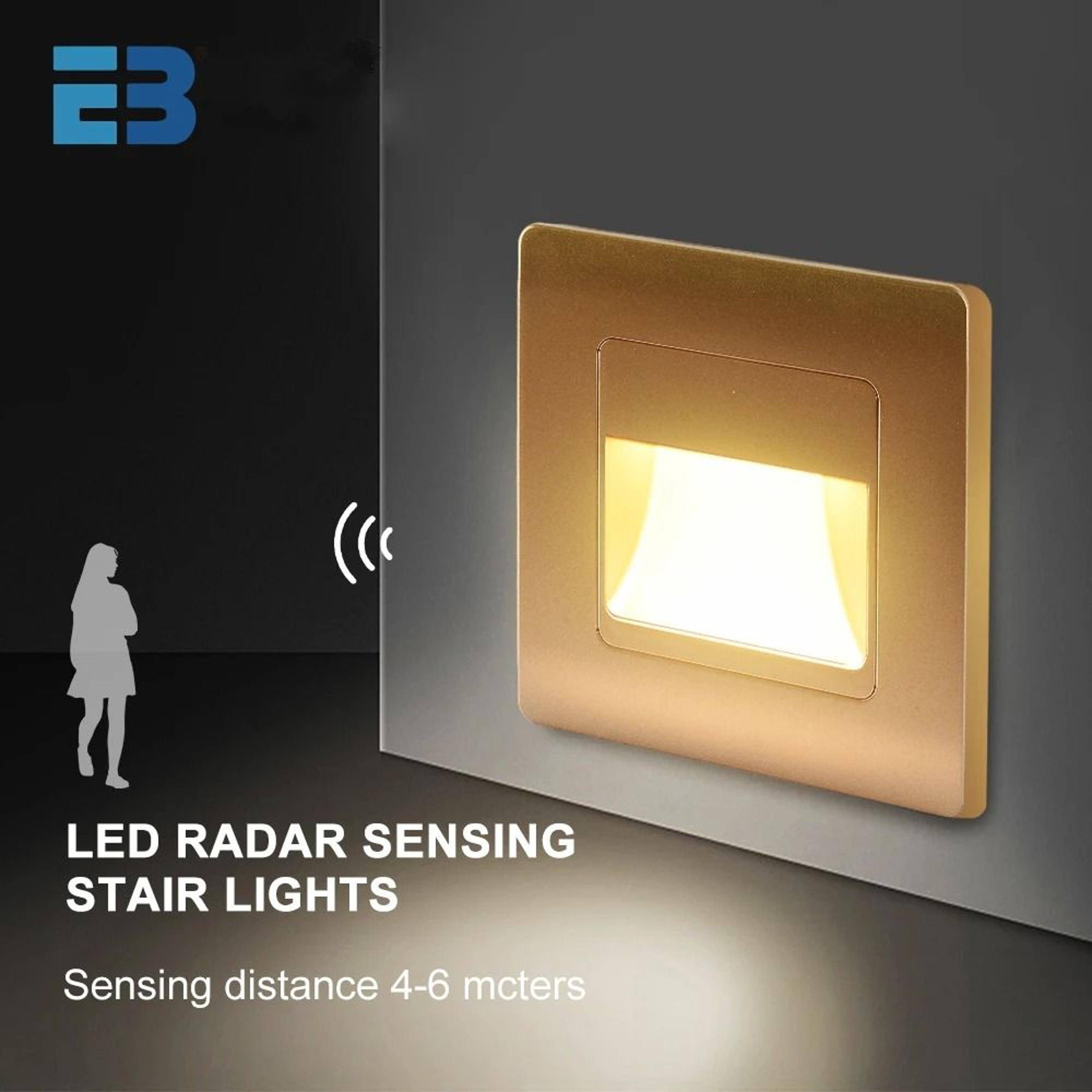 4Color LED PIR Motion Sensor Stair Light AC110V 220V Recessed Footlight  Step Lamp 3