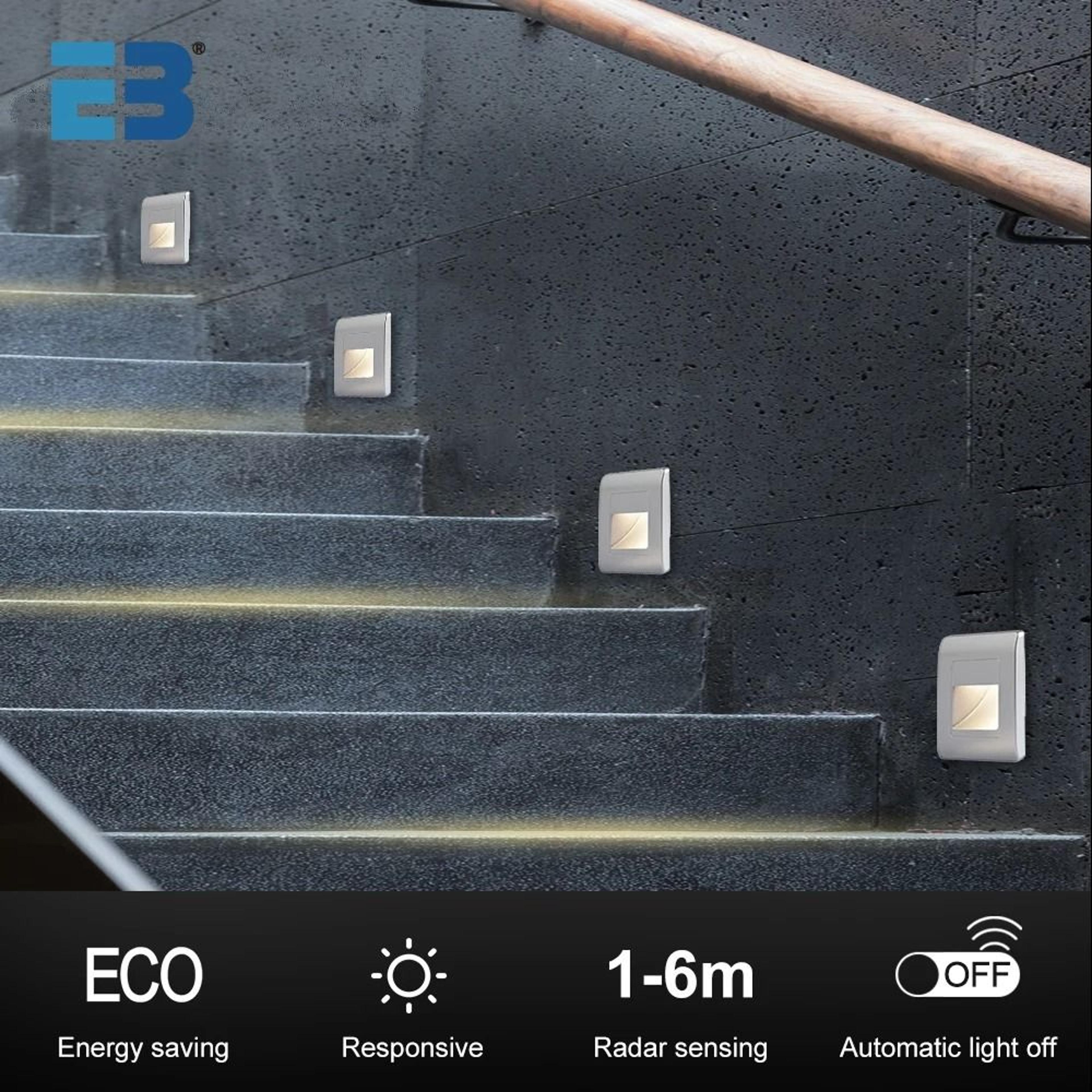 4-color led pir motion sensor stair light (ac110v 220v recessed footlight & step lamp)