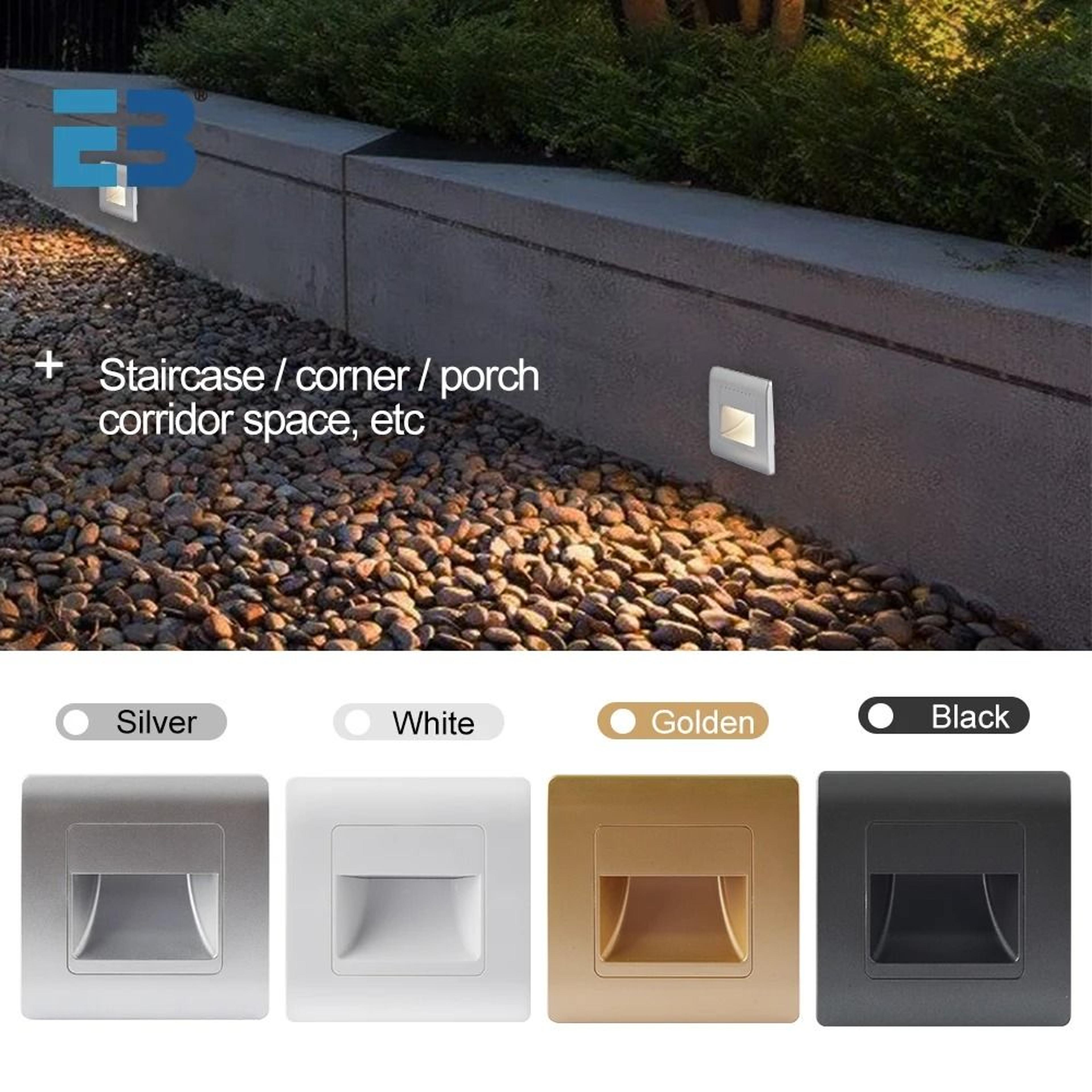 4Color LED PIR Motion Sensor Stair Light AC110V 220V Recessed Footlight  Step Lamp 1