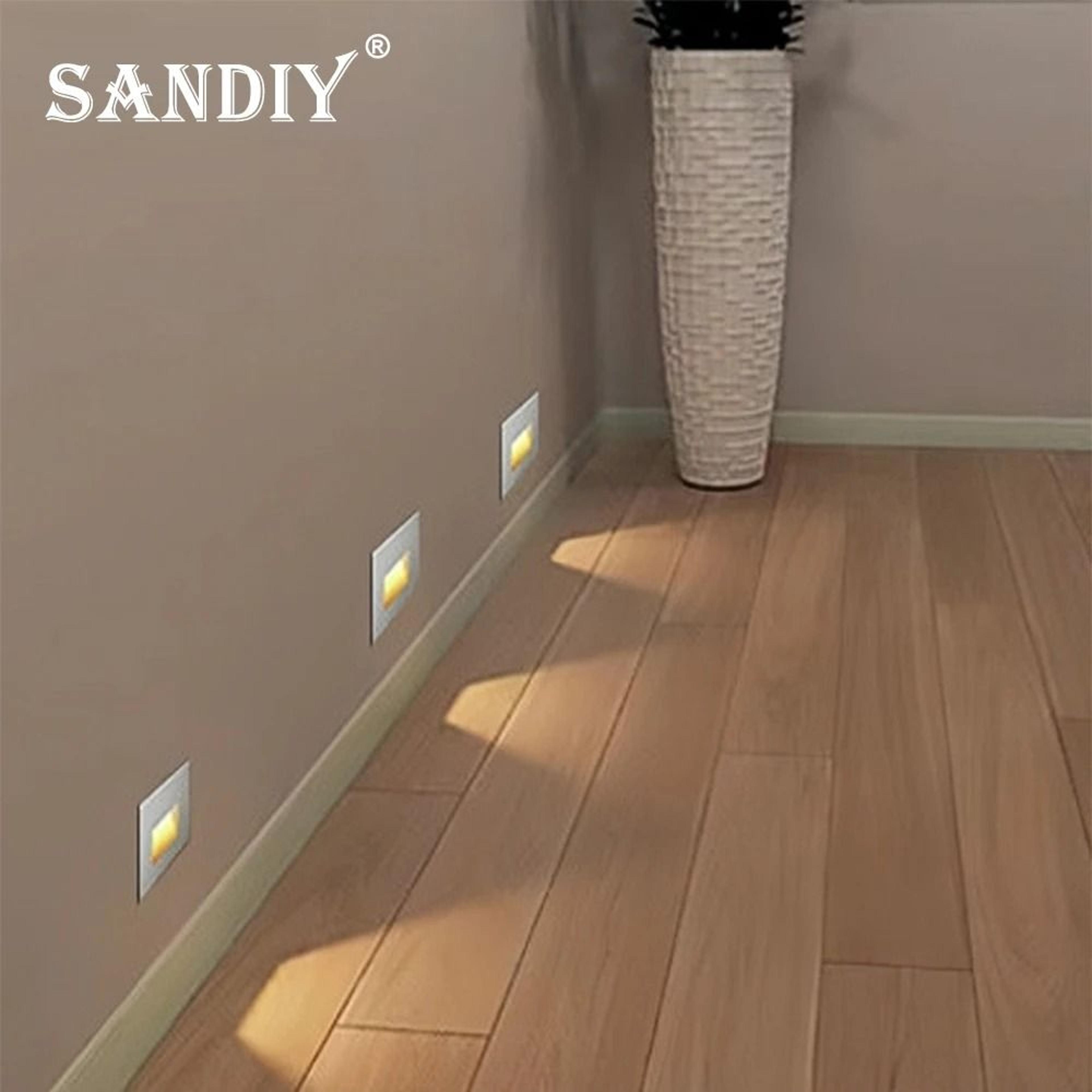 SANDIY Indoor Recessed LED Step Light Modern NonSensor Wall Nightlight For Staircase Balcony  Bedro 1