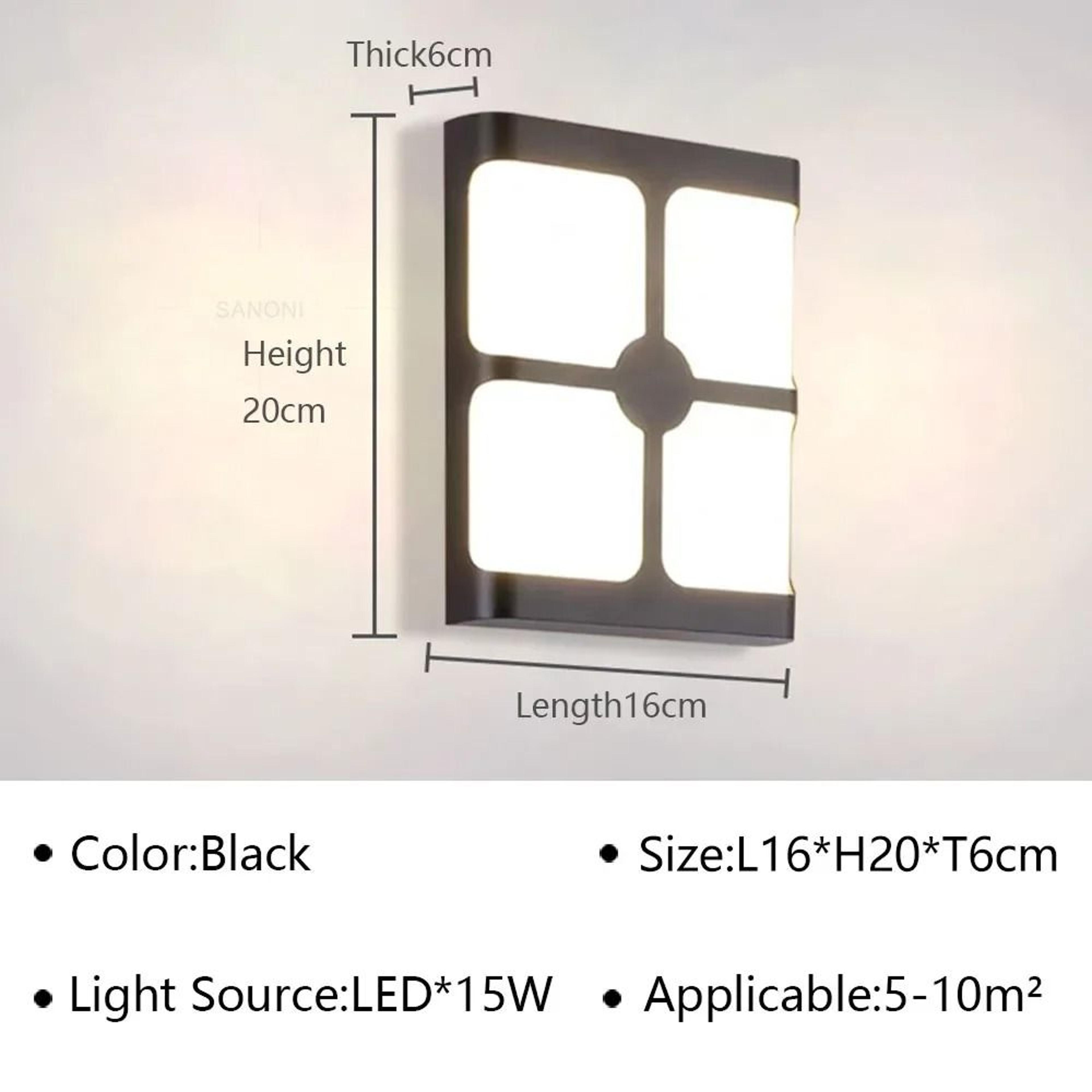 Modern Outdoor IP65 Waterproof LED Wall Lamp Exterior Sconce Fixture For Garden Balcony Entryway  A 9