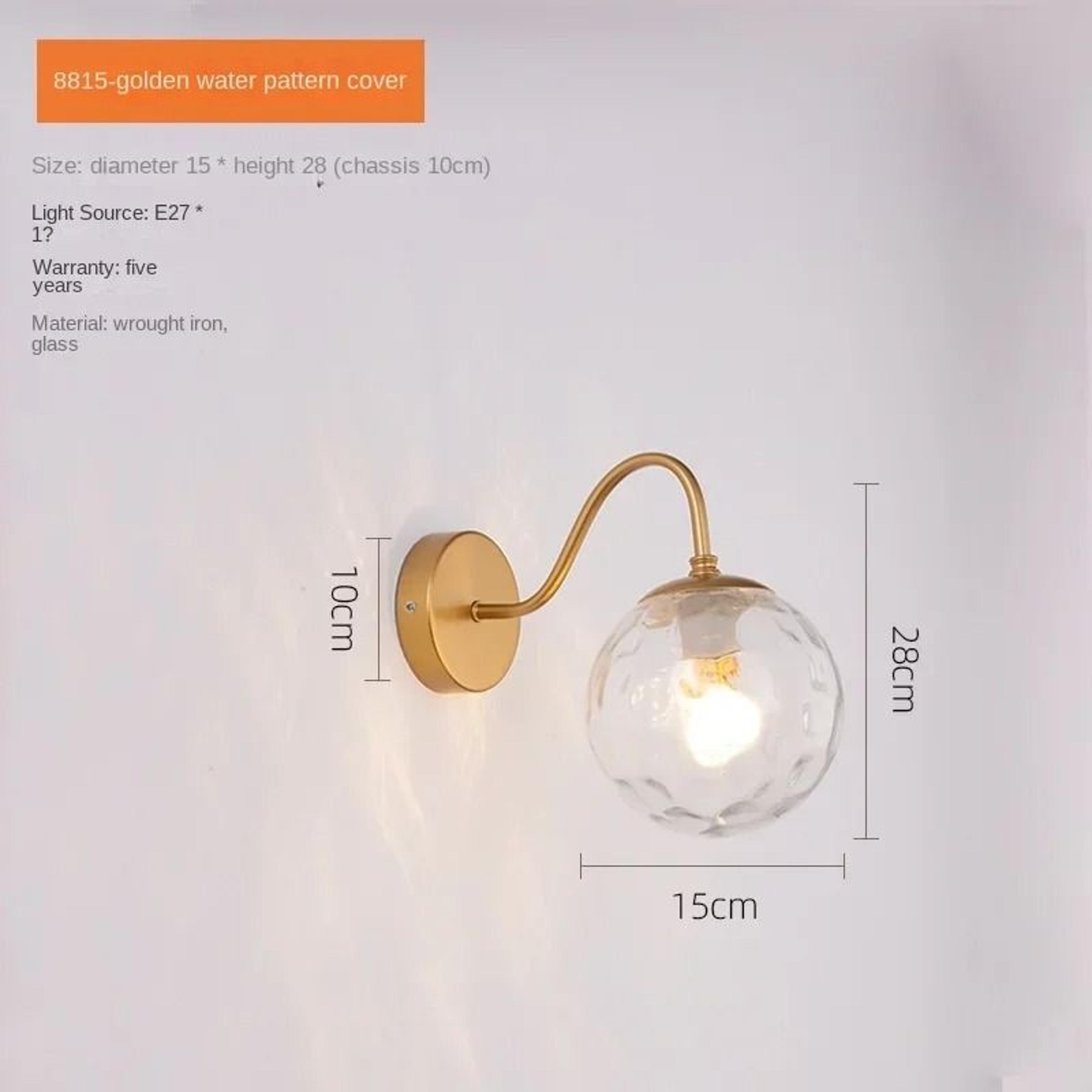 Modern LED Glass Ball Wall Lamp Gold Sconce For Bedroom Living Room  Corridor 9