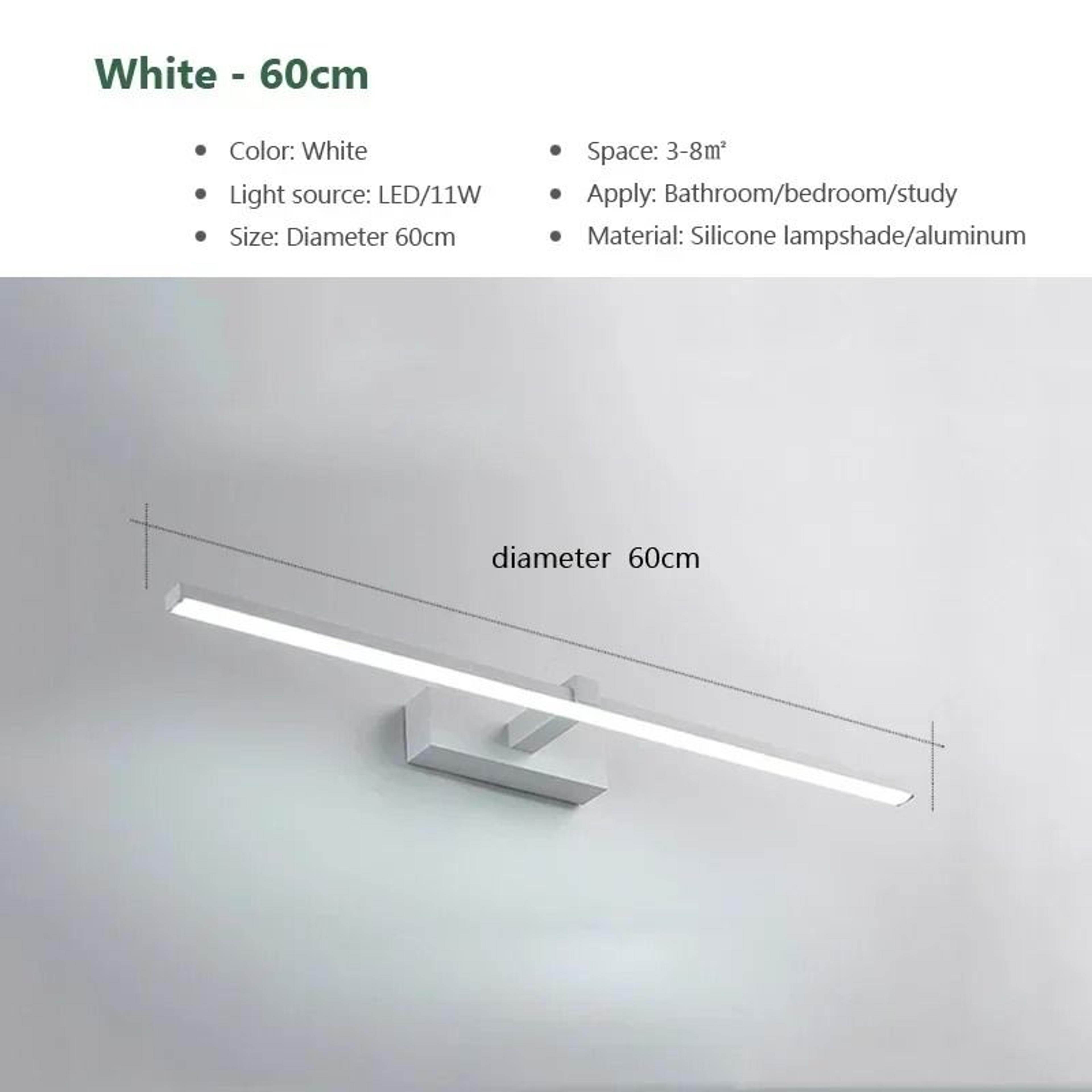 Modern 3Color LED Bathroom Mirror Wall Light Aluminum Linear Vanity Sconce Hardware 8