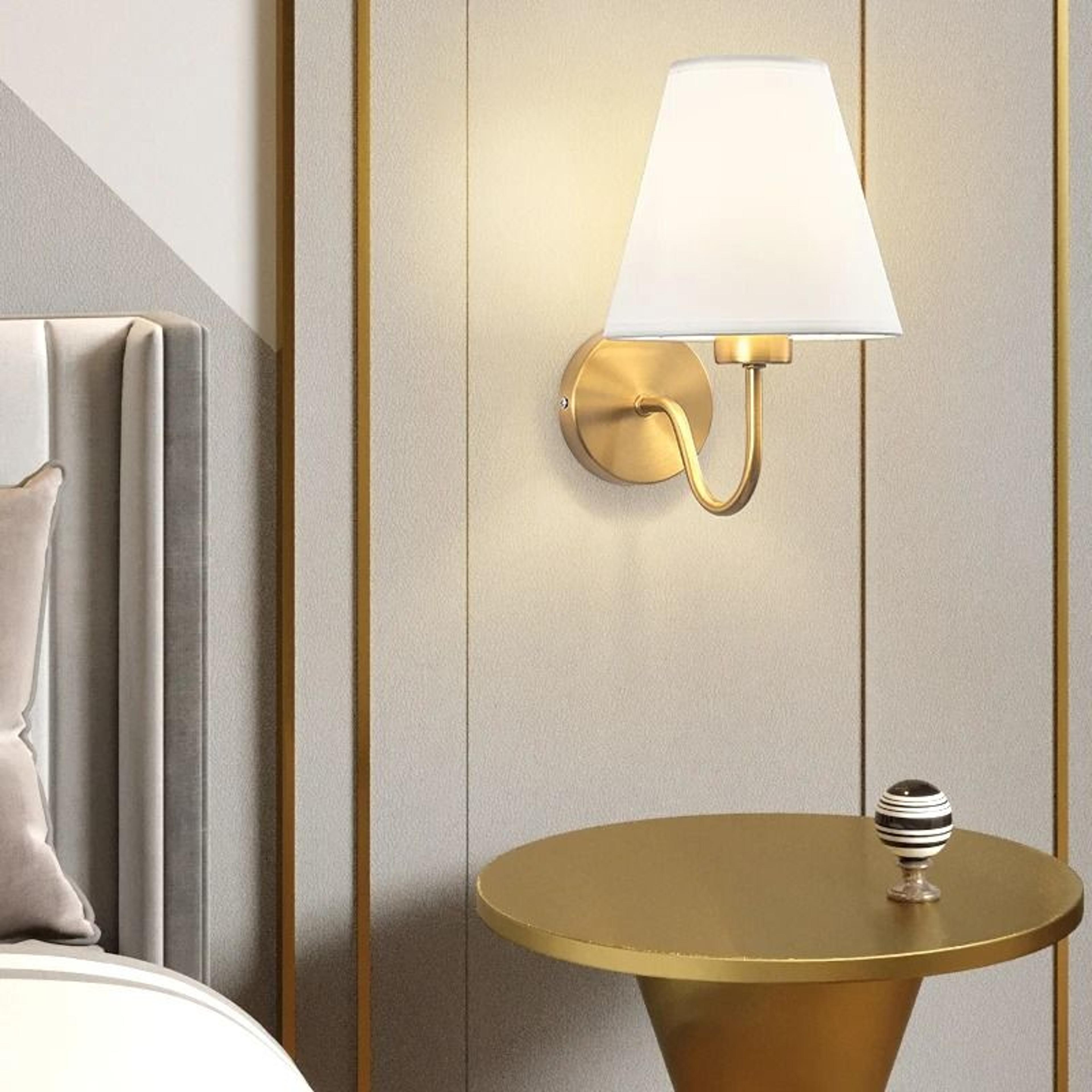 Nordic Retro Fabric LED Wall Lamp Modern E27 Interior Sconce For Hotel Bedroom  Living Room 2