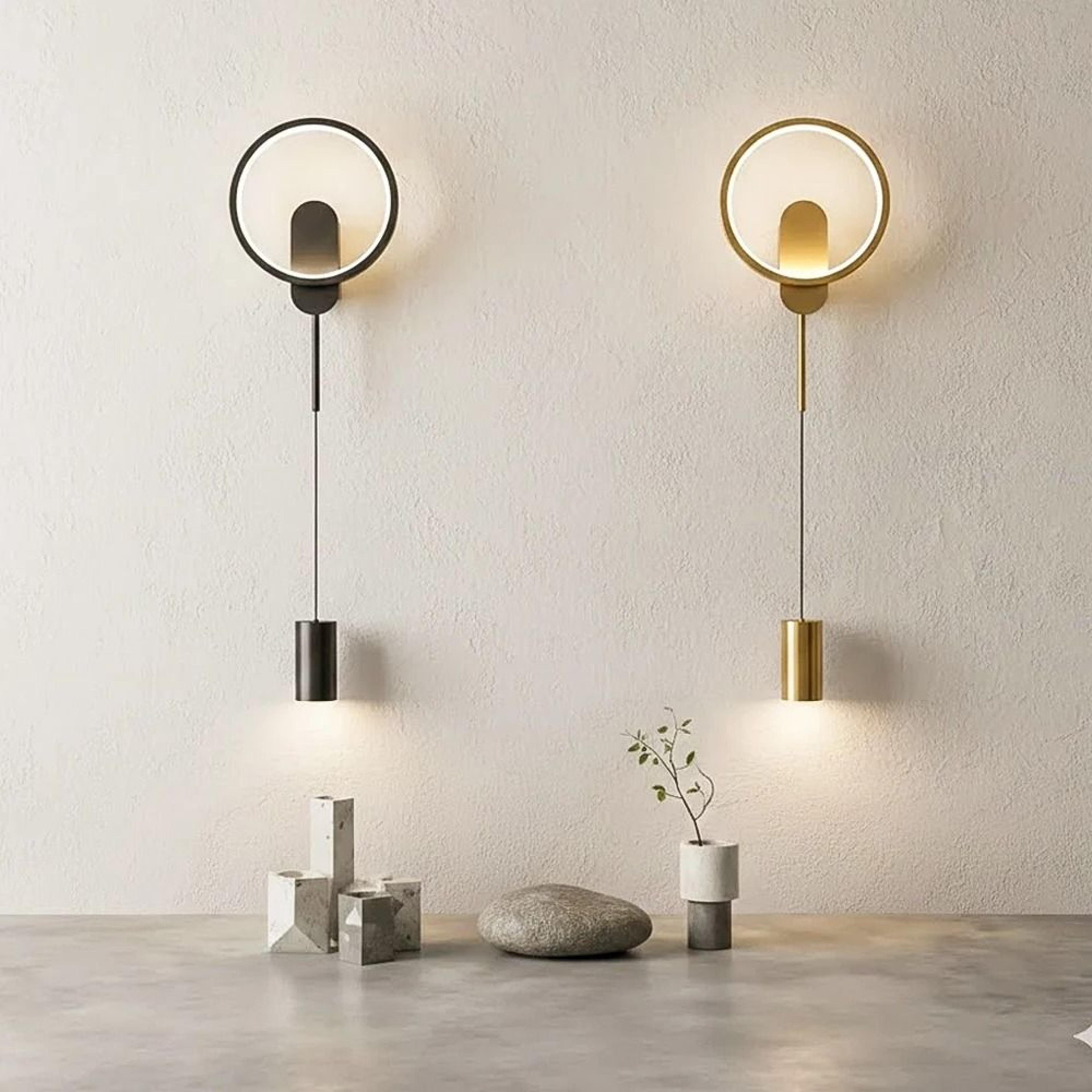 Modern Black  Gold LED Wall Lamp Nordic Architectural Sconce For Bedroom Hallway  Staircase 1