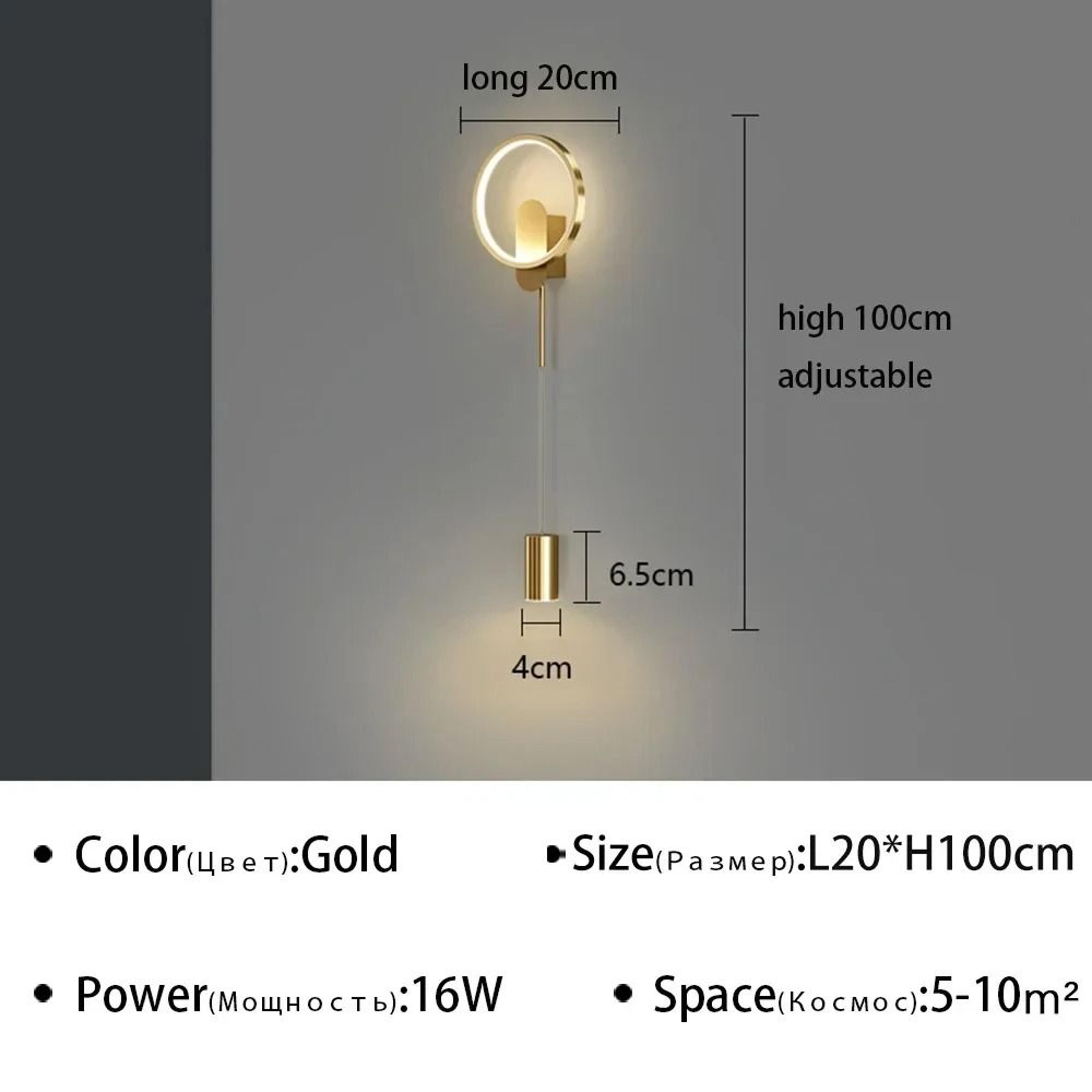 Modern Black  Gold LED Wall Lamp Nordic Architectural Sconce For Bedroom Hallway  Staircase 7
