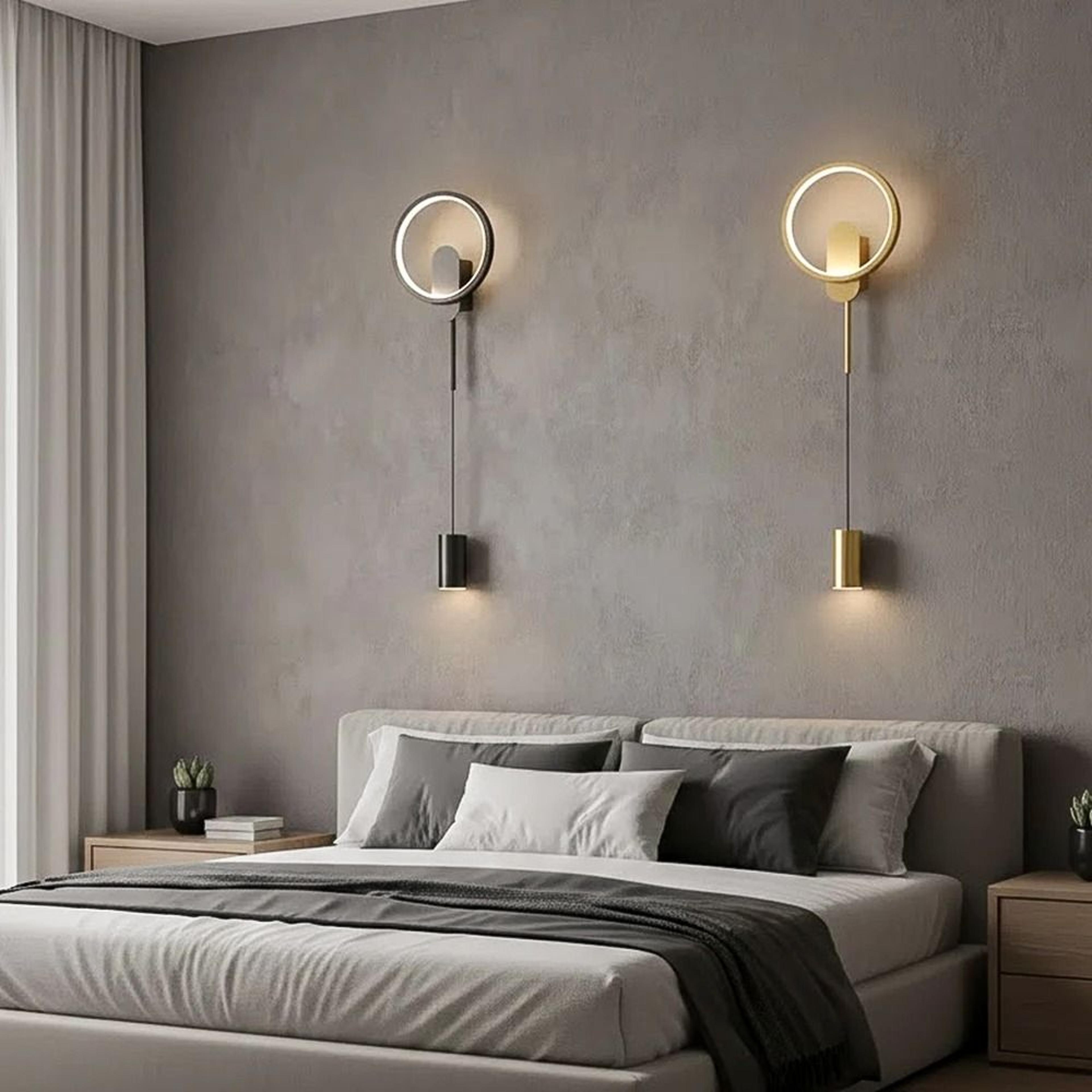 Modern Black  Gold LED Wall Lamp Nordic Architectural Sconce For Bedroom Hallway  Staircase 2