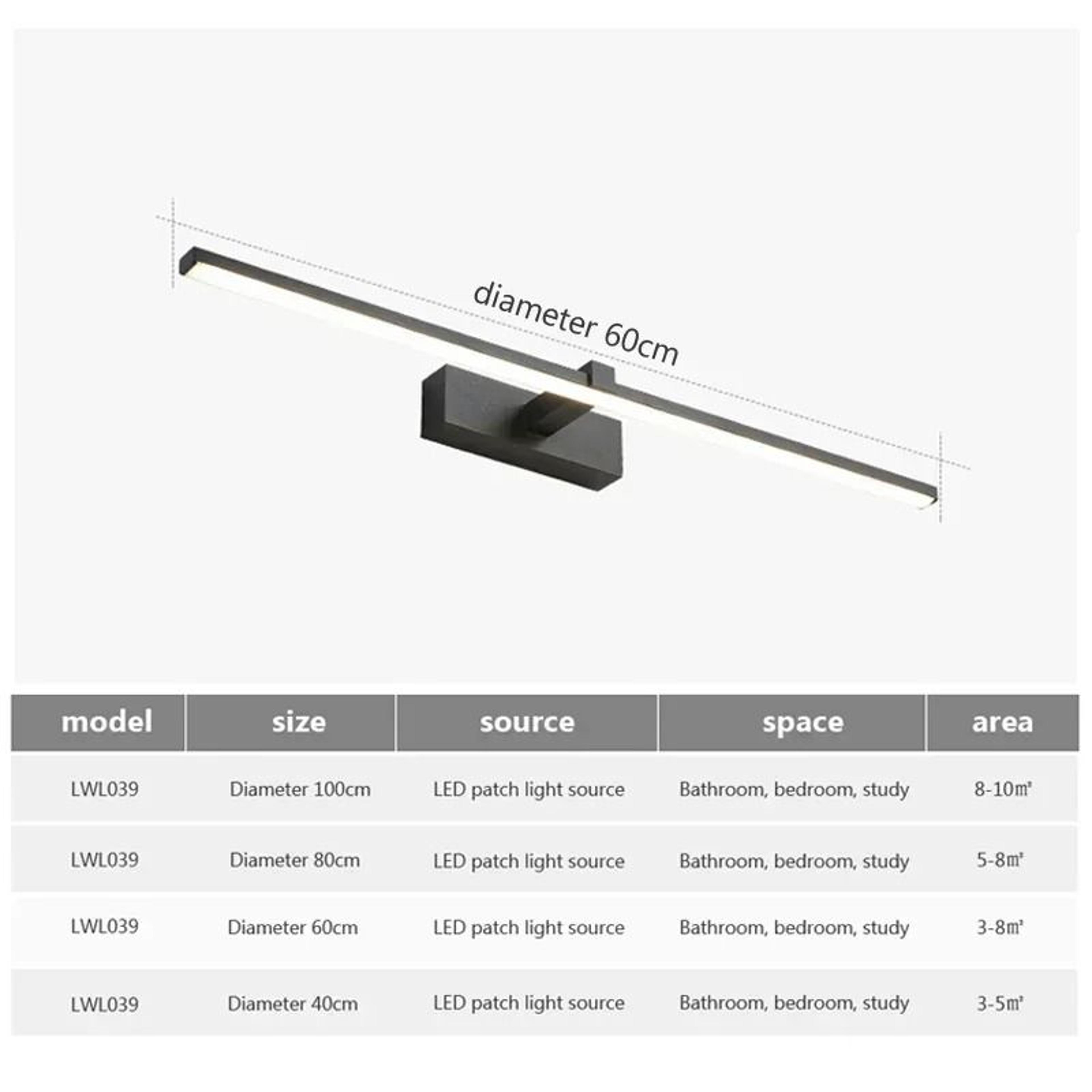 Modern 3Color LED Bathroom Mirror Wall Light Aluminum Makeup  Vanity Sconce 5