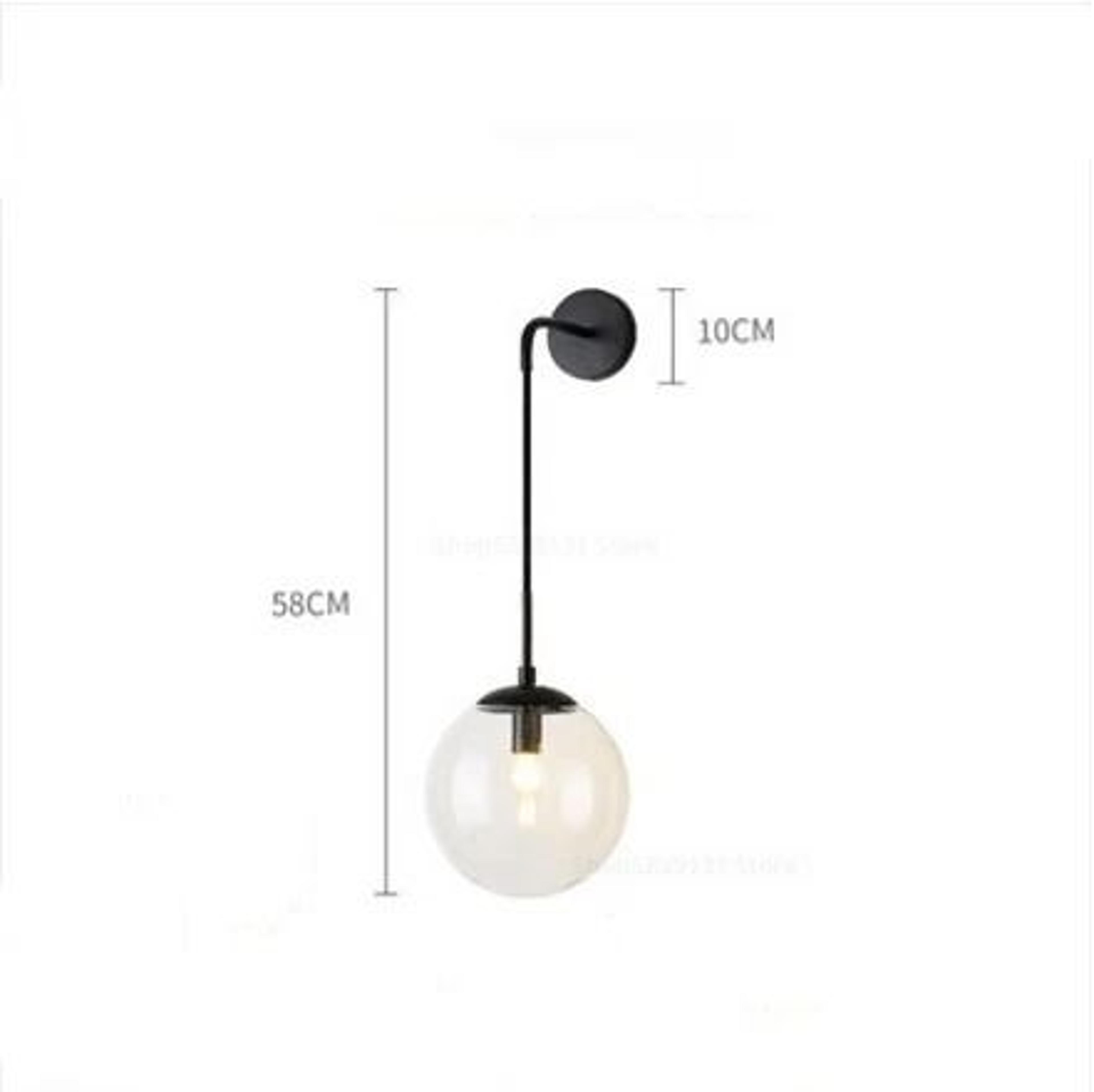 Nordic Modern Vintage Glass Ball LED Wall Lamp 15cm Globe Bedside Sconce For Bedroom  Living Room 10