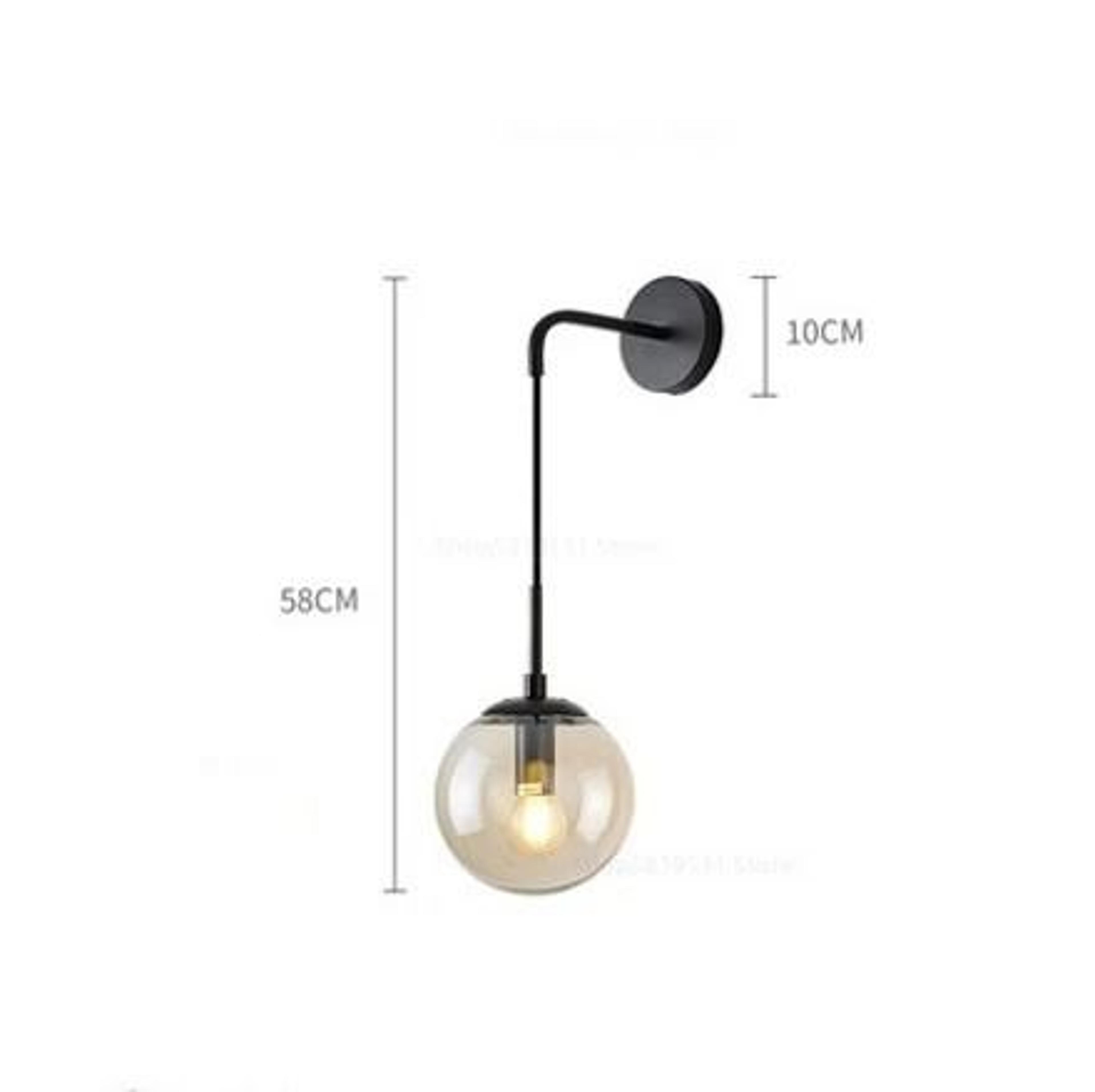 Nordic Modern Vintage Glass Ball LED Wall Lamp 15cm Globe Bedside Sconce For Bedroom  Living Room 6