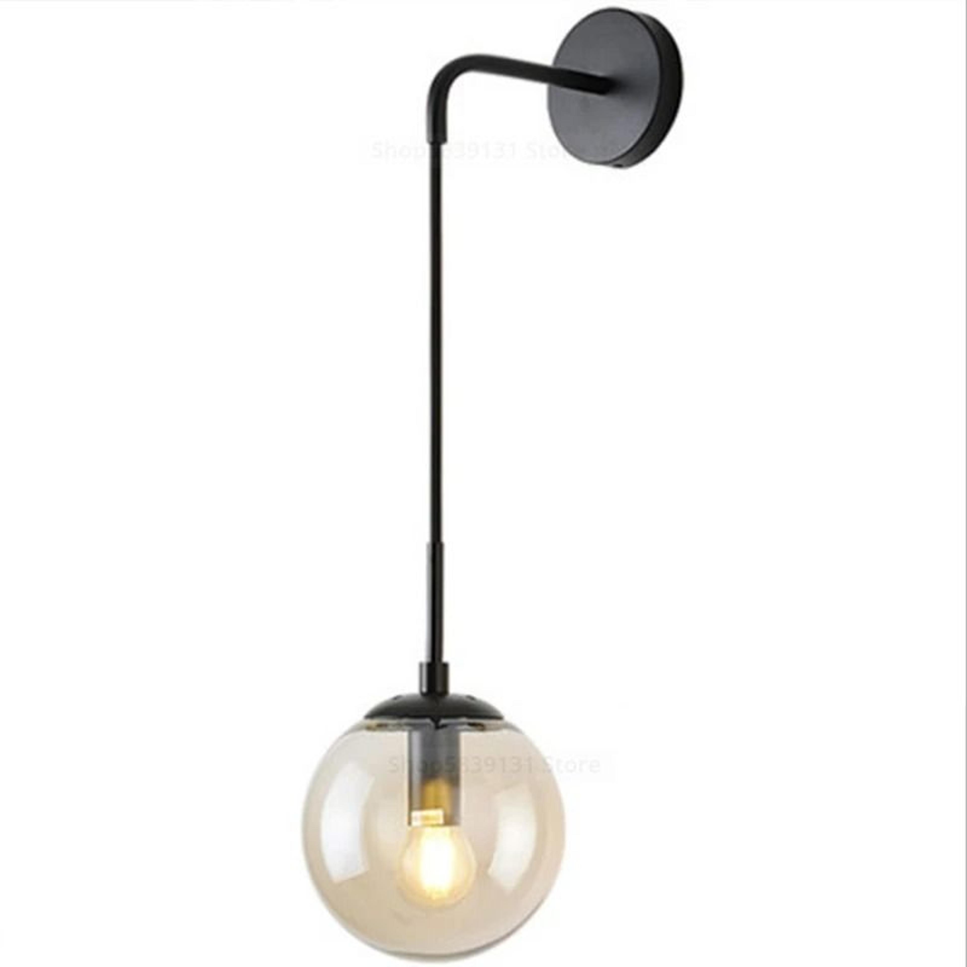 Nordic Modern Vintage Glass Ball LED Wall Lamp 15cm Globe Bedside Sconce For Bedroom  Living Room 5