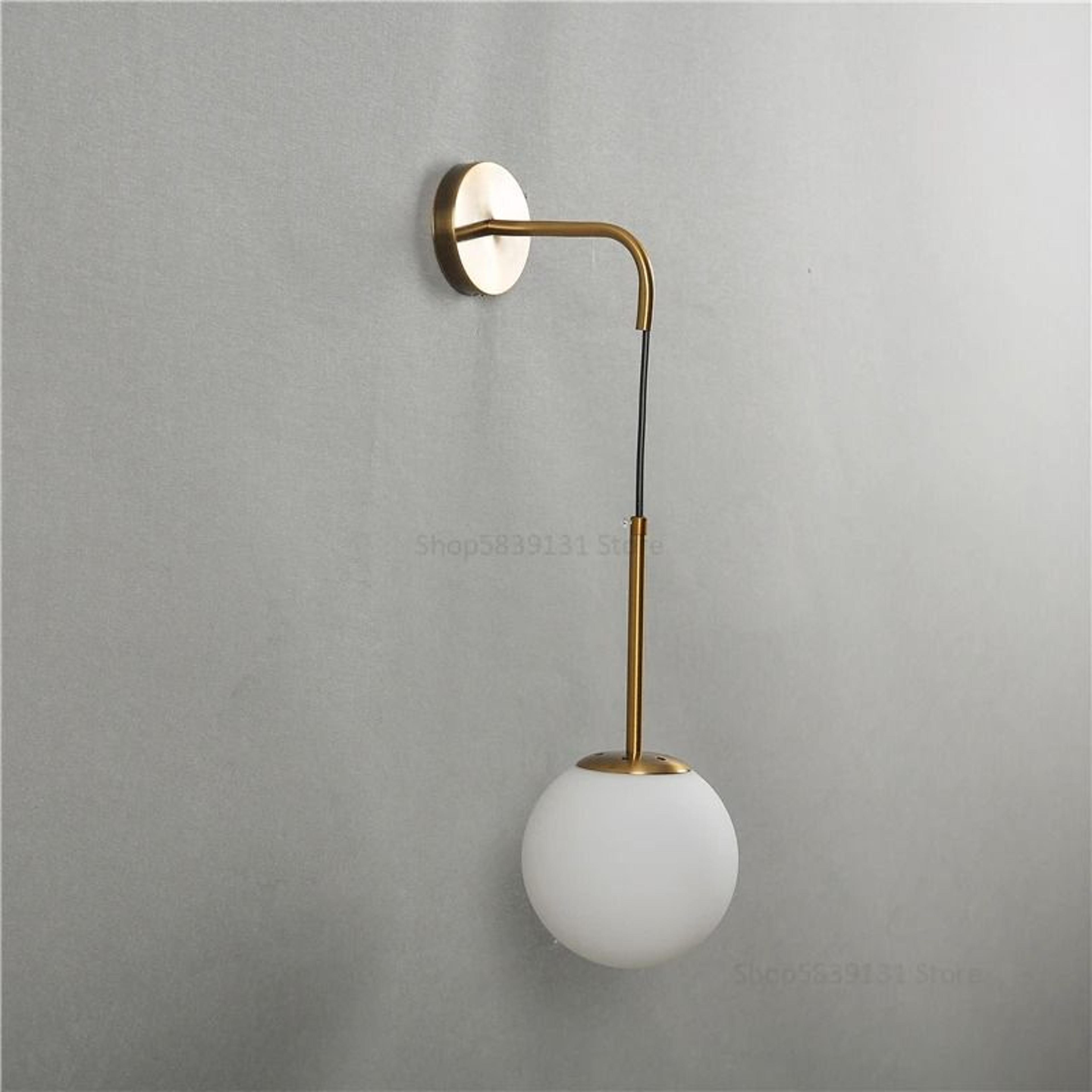 Nordic Modern Vintage Glass Ball LED Wall Lamp 15cm Globe Bedside Sconce For Bedroom  Living Room 12