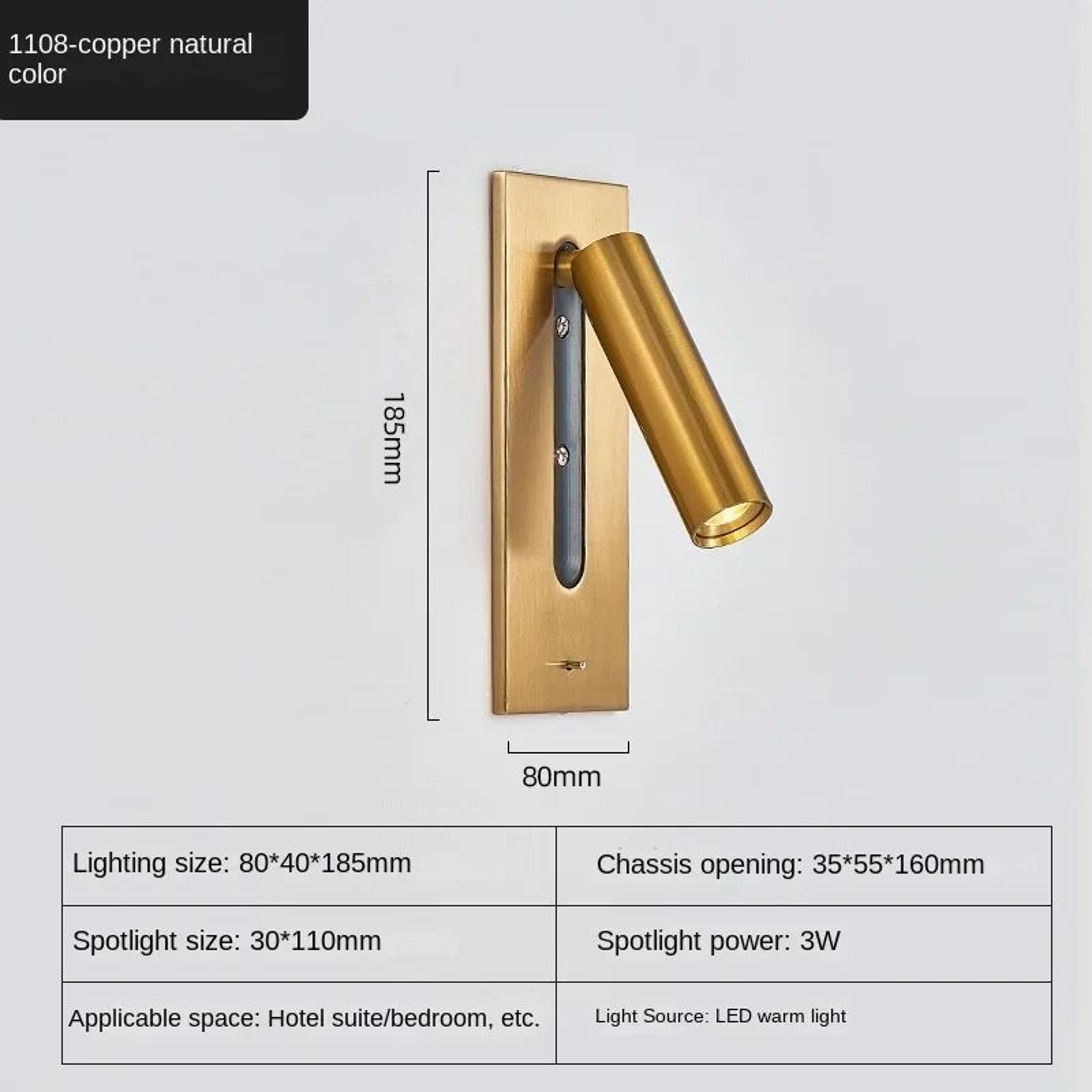Modern Embedded LED Wall Lamp With USB Charging Recessed Bedside  Study Reading Light In Black  Cop 9