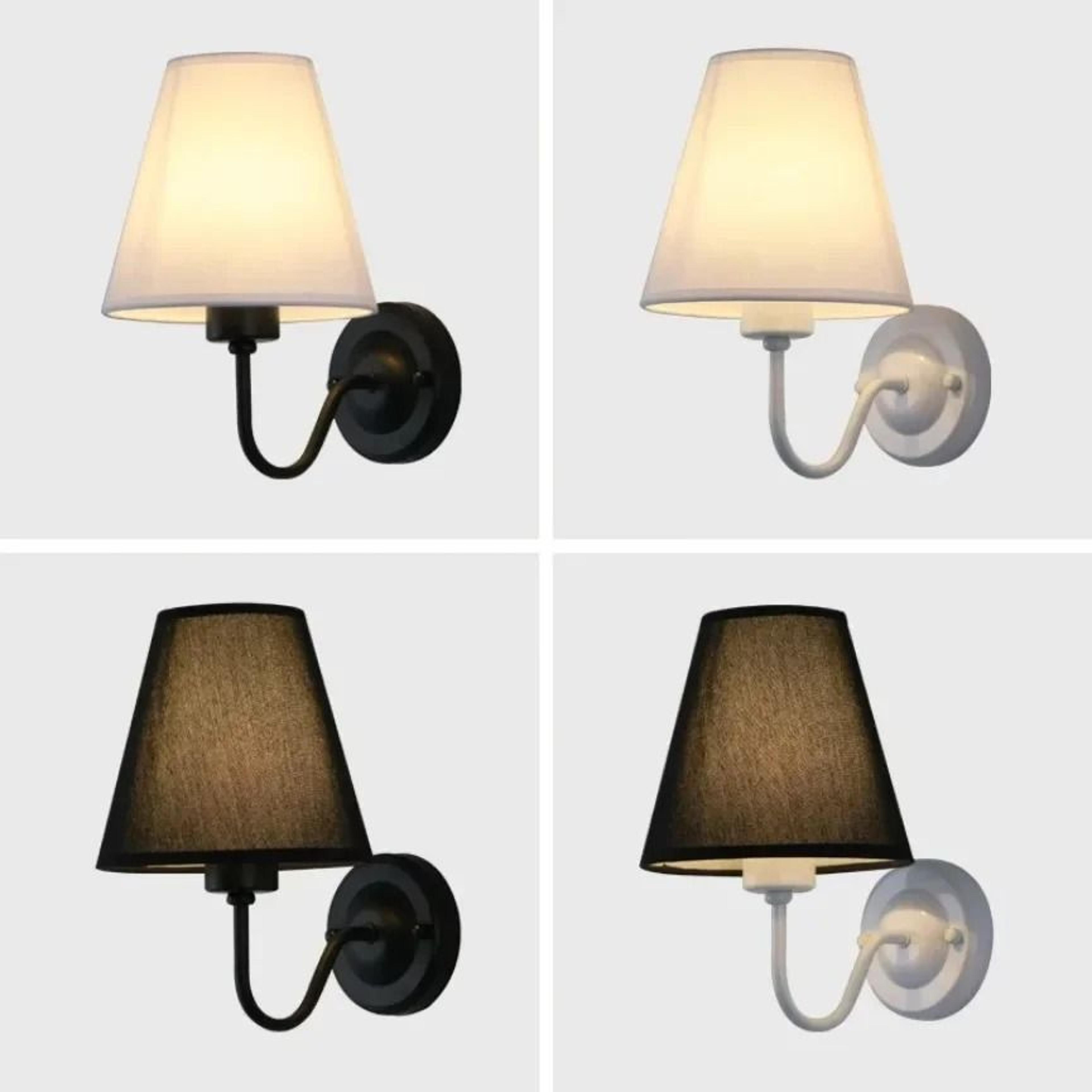Retro Fabric Shade LED Wall Lamp Creative E27 Sconce For Bedroom Bedside Living Room  Hotel Decor 3