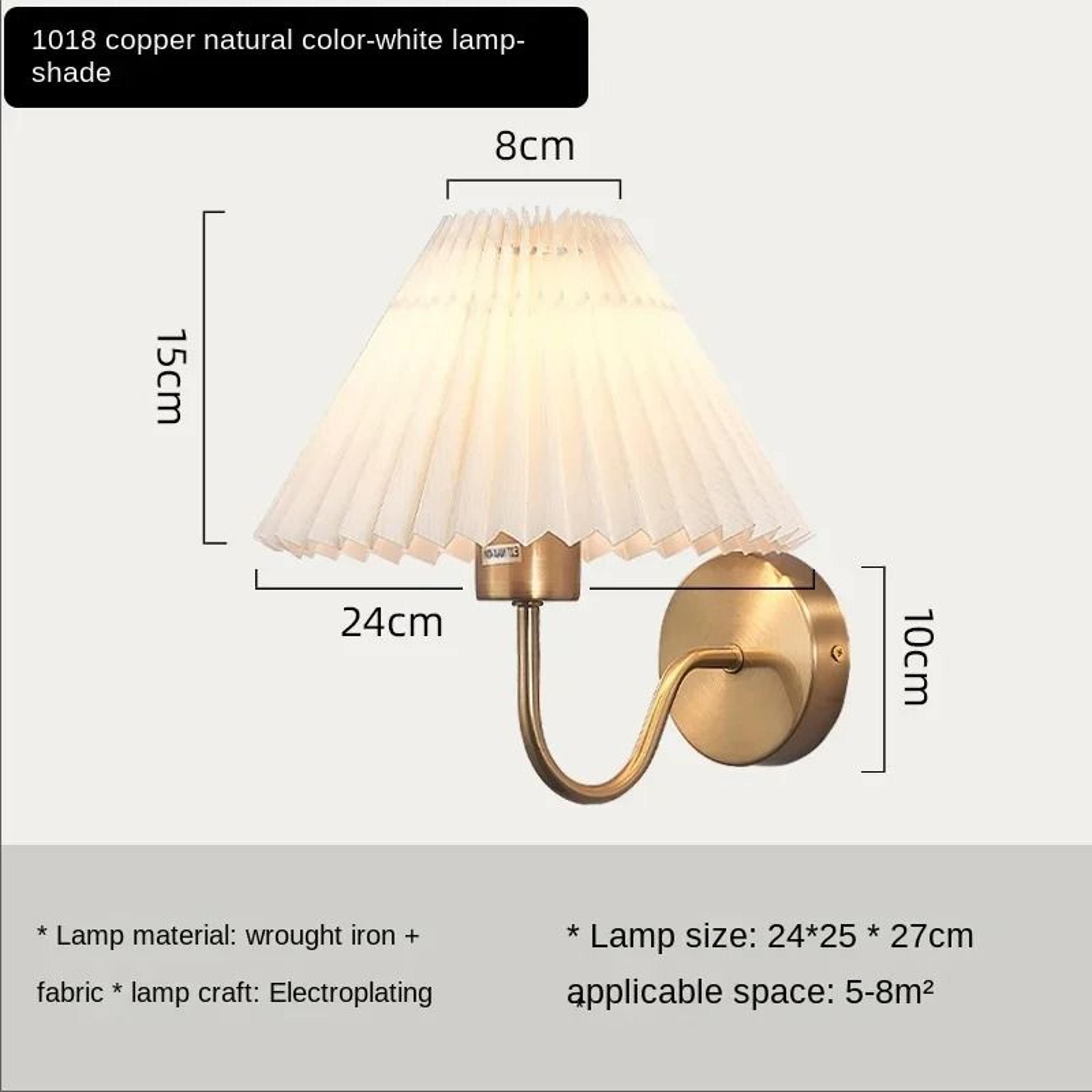 Nordic Retro Pleated Umbrella LED Wall Lamp Creative Decorative Sconce For Bedroom Bedside  Living  10