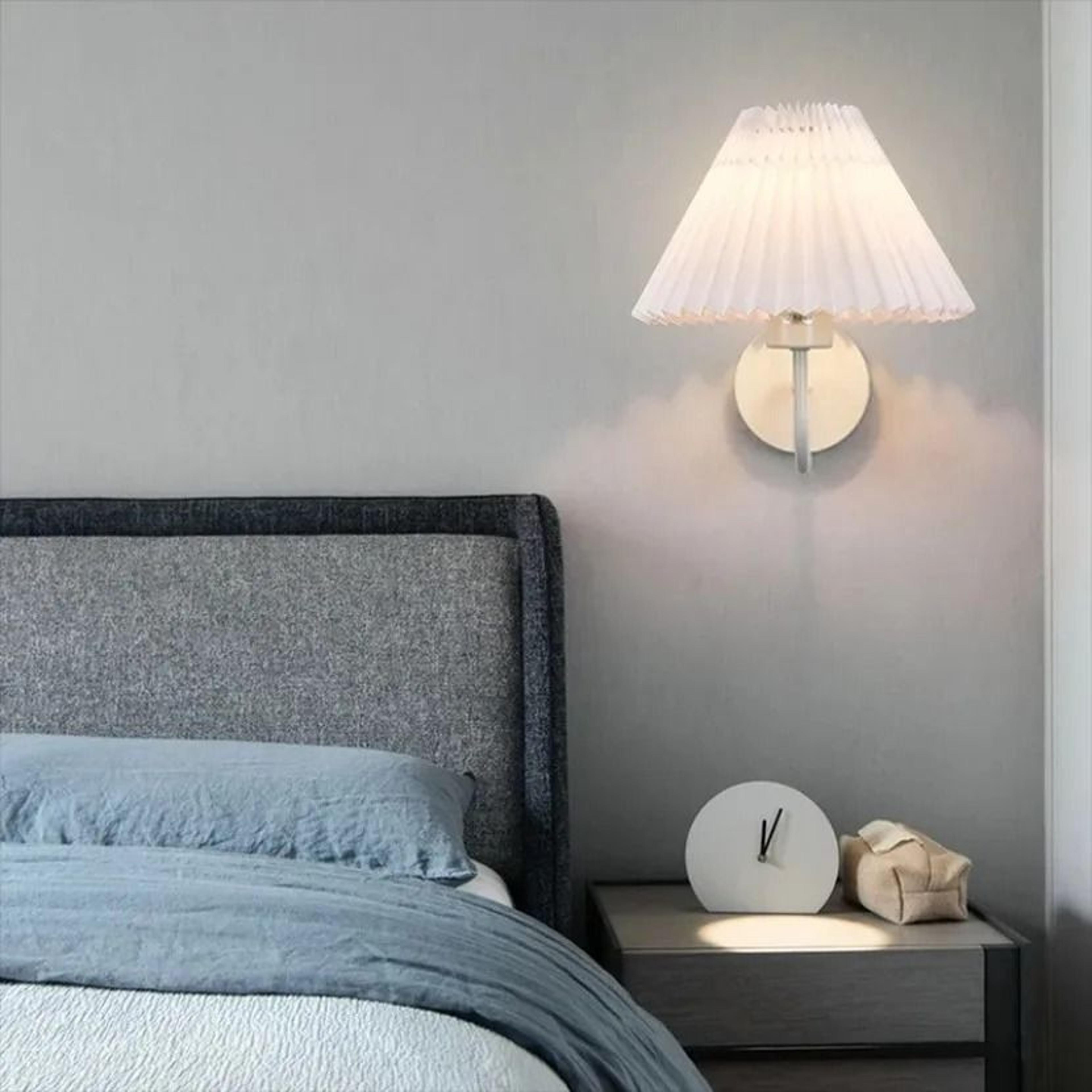 Nordic Retro Pleated Umbrella LED Wall Lamp Creative Decorative Sconce For Bedroom Bedside  Living  4