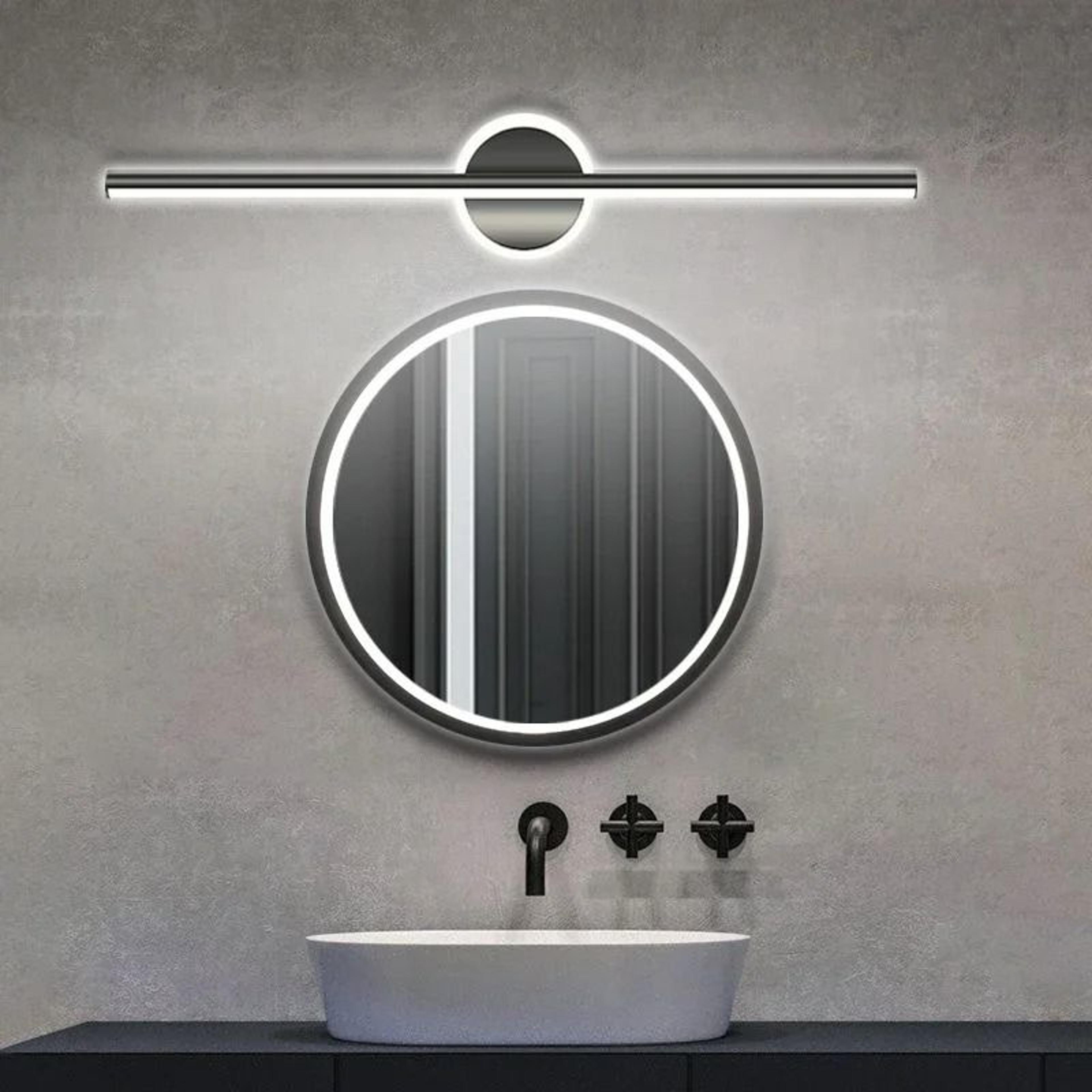 Modern Black LED Long Strip Bathroom Vanity Light 40cm 60cm  80cm Linear Mirror Wall Sconce 1